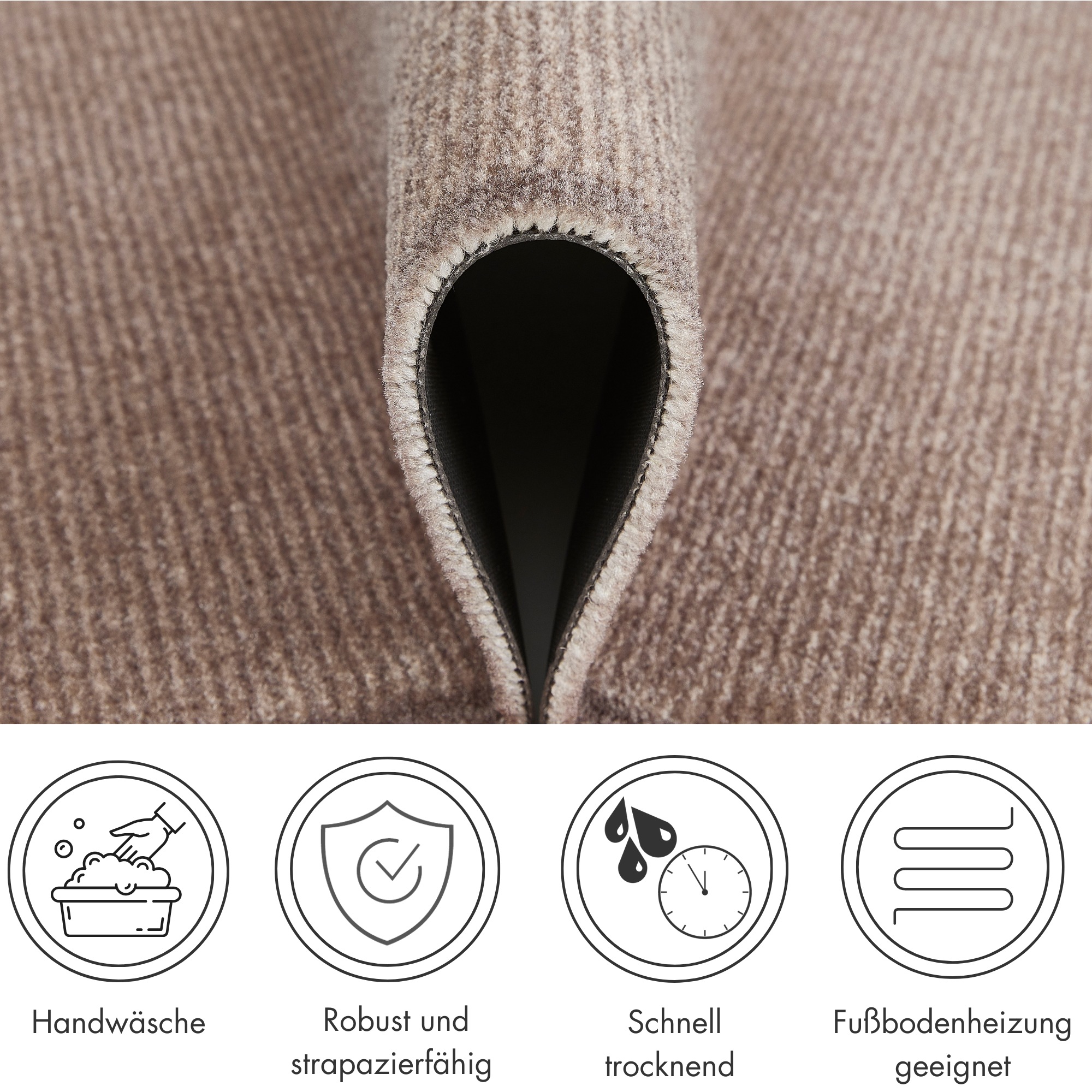 Barbara Becker Fußmatte »Gentle Schmutzfangmatte & Läufer, Made in Belgium«, rechteckig, 10 mm Höhe, Schmutzfangteppich, Schmutzmatte, dezentes Streifen Design, waschbar