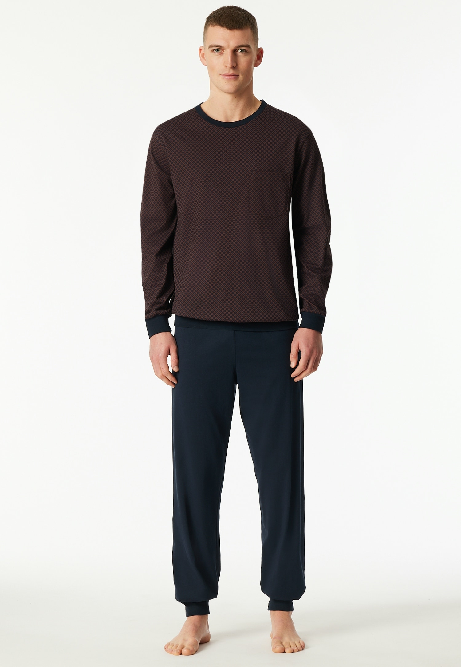 Schiesser Schlafanzug »Comfort Essentials« 2 tlg. mit angenehmen Bündchen