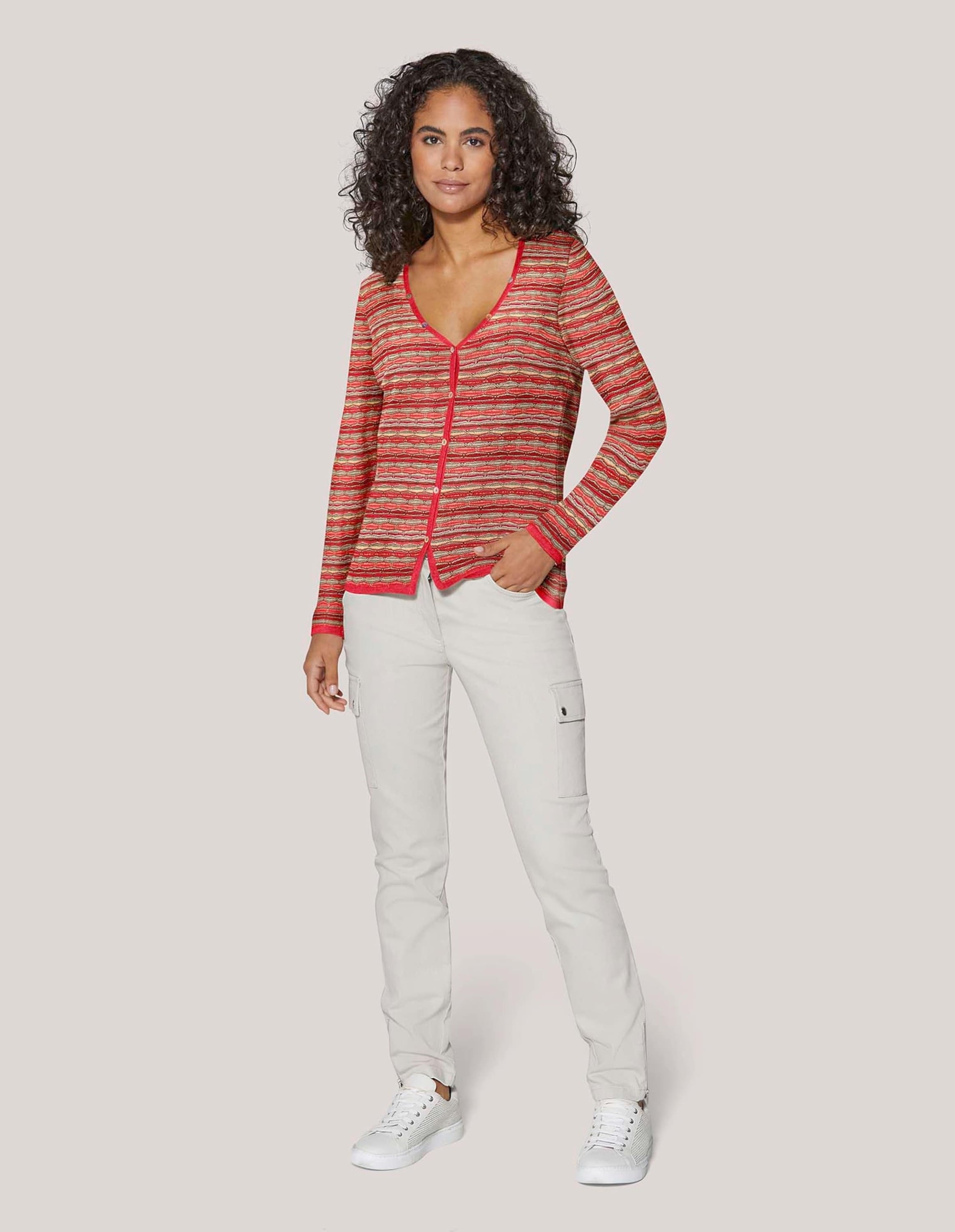 MADELEINE Strickjacke »Cardigan Modische Strickjacke mit Streifenmuster«