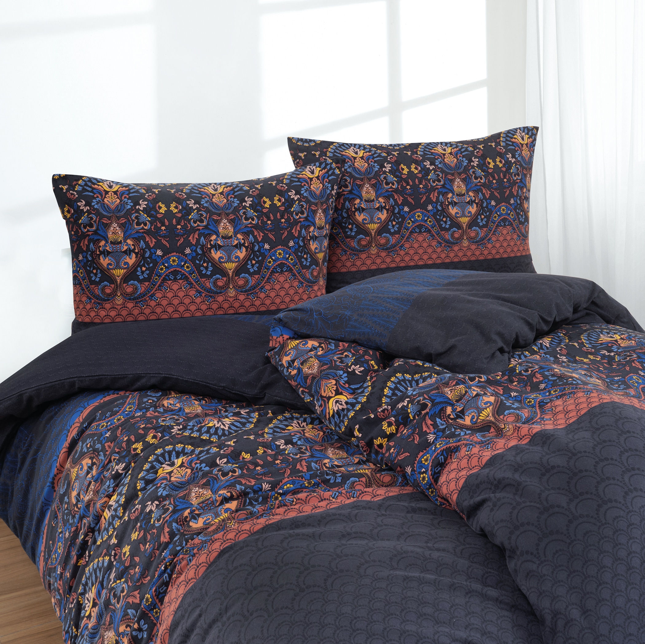 Florella Bettwäsche »»Elkan nblau « Flausch-Flanell,  100% Baumwolle«