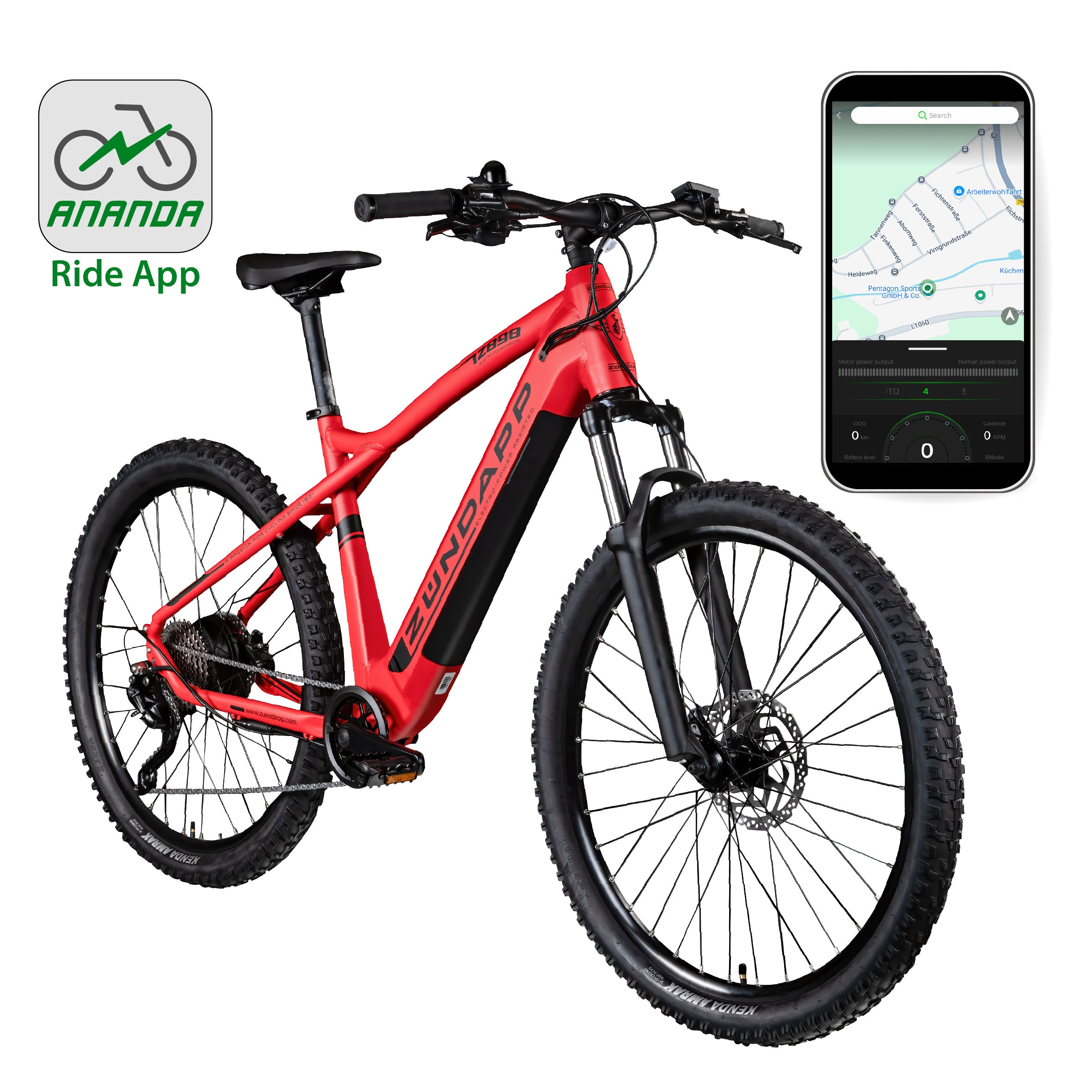 Zündapp E-Bike »Z898«, 10 Gang, Heckmotor 250 W, E-Bike E Mountainbike 27,5 Zoll Pedelec 170 - 190 cm Hardtail MTB