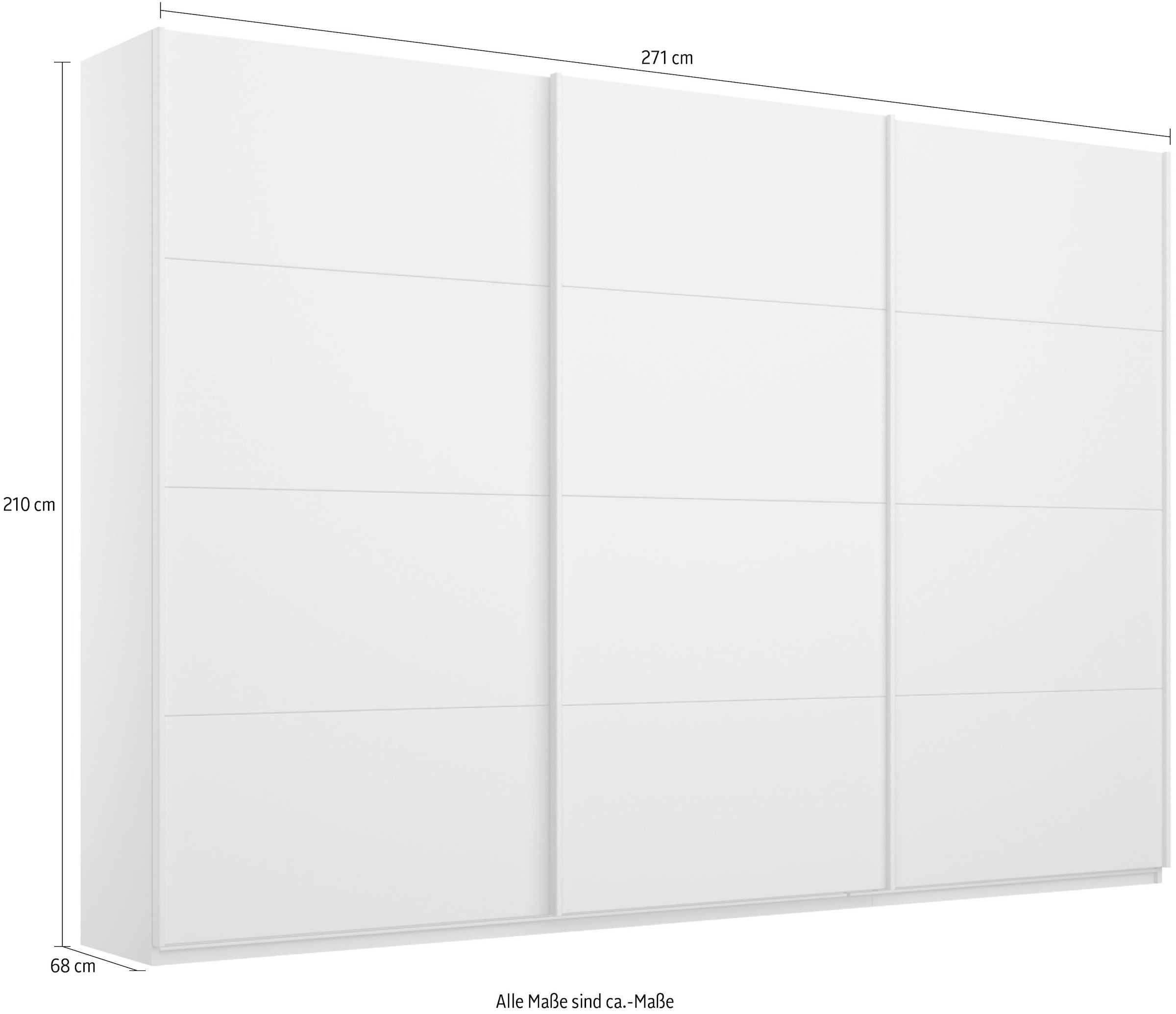 rauch Schwebetürenschrank »Kleiderschrank Schrank Garderobe Wäscheschrank Ankleide OTELI«, (Breiten 203/271/315/360 cm Höhen 210/229 cm), in verschiedenen Dekor- und Hochglanzfarben
