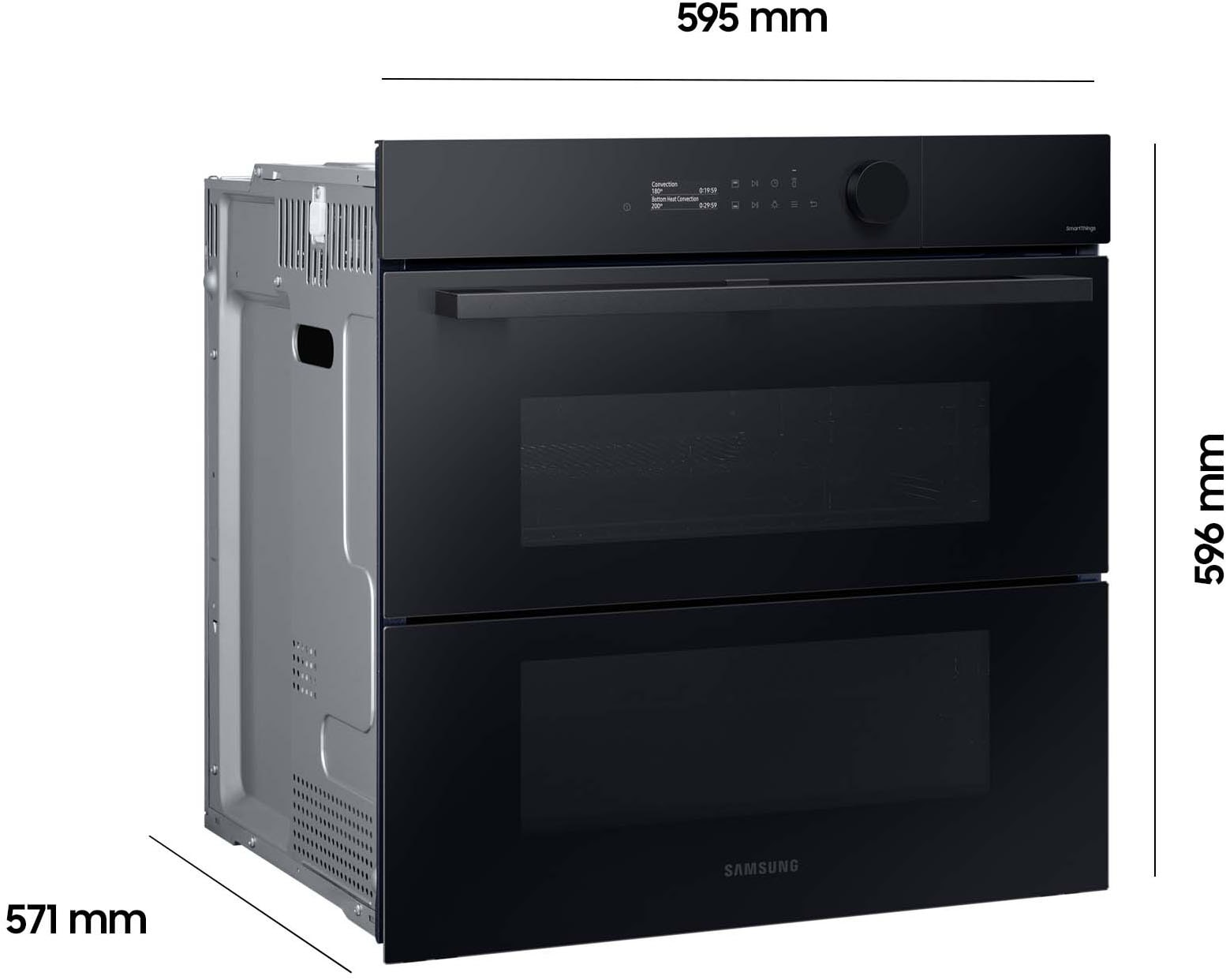 Samsung Pyrolyse Backofen Serie 5 »NV7B5775XDK« mit 1-fach-Teleskopauszug mit Pyrolyse-Selbstreinigung Dual Cook Flex – Ein Ofen. Zwei Garräume. Flexible Tür.