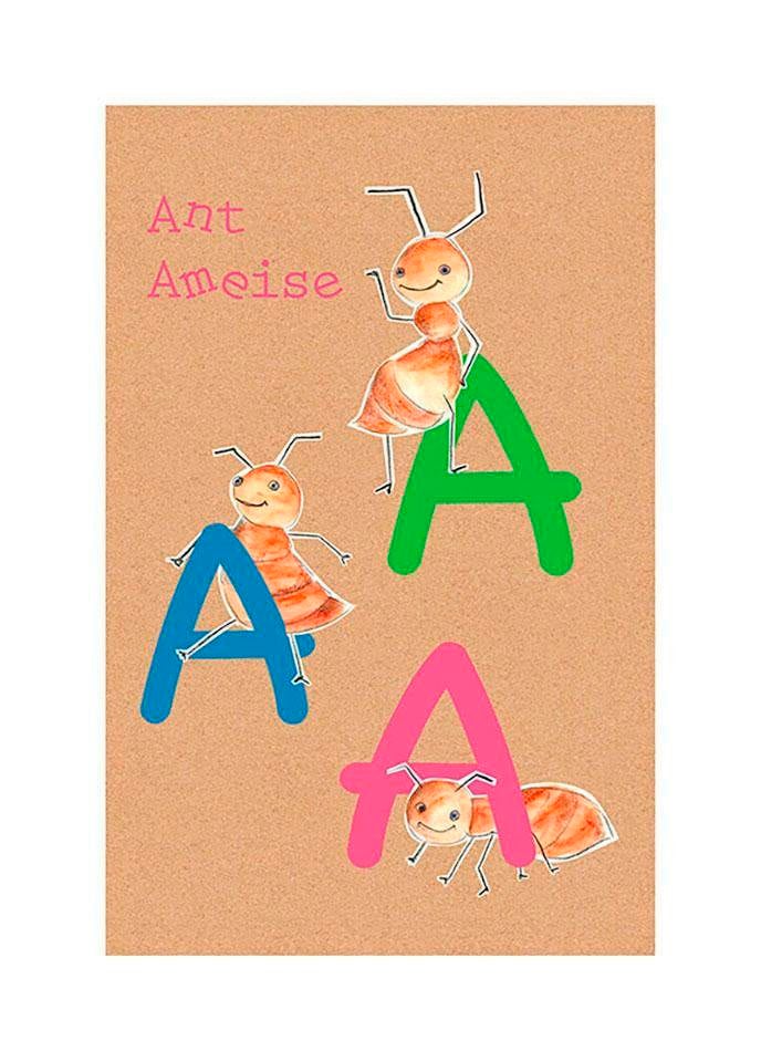 Komar Poster »ABC Animal A«, Buchstaben, (Packung, 1 St., Anzahl Teile 1),  Kinderzimmer, Schlafzimmer, Wohnzimmer kaufen online bei OTTO
