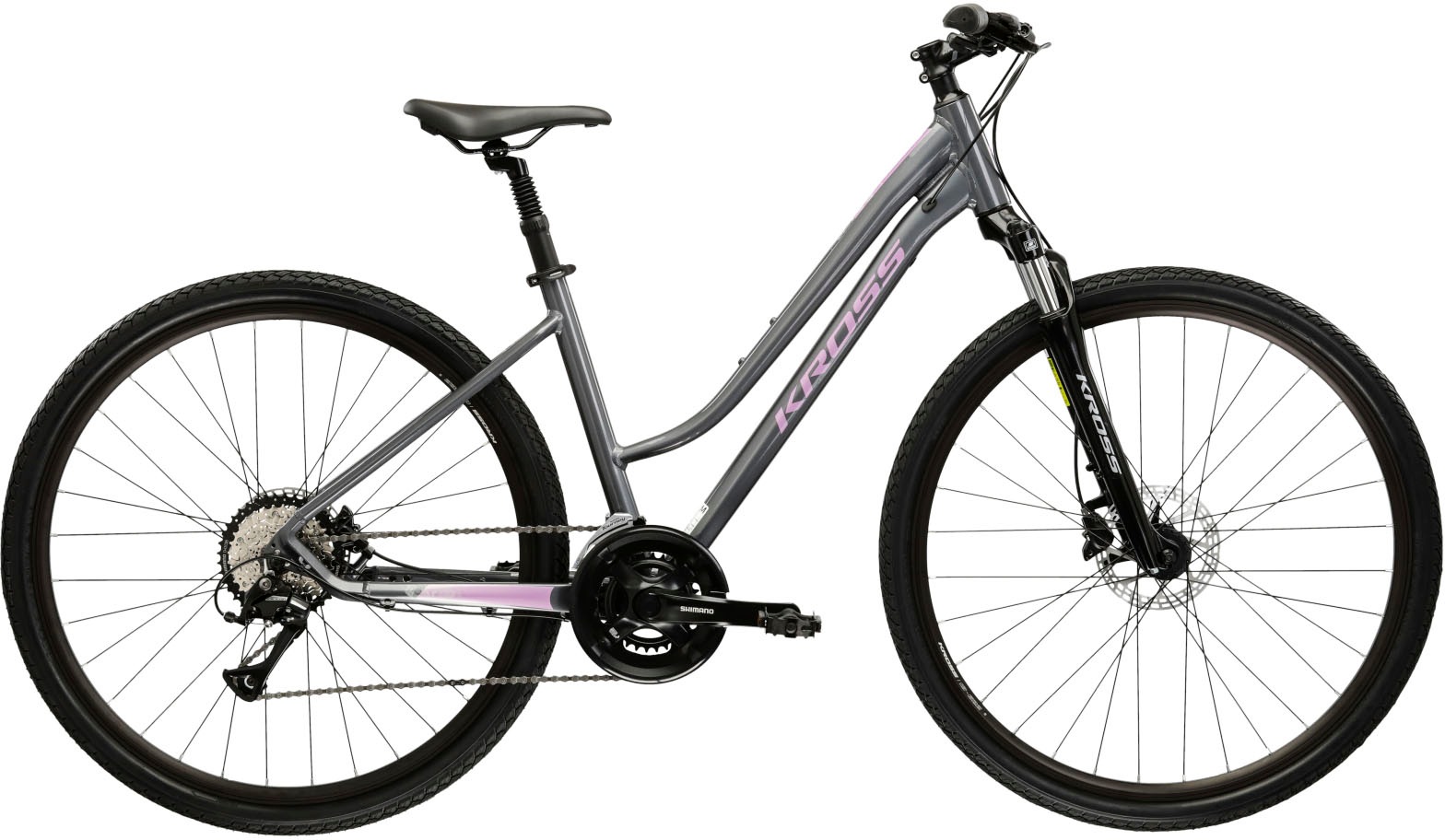 Kross Crossrad »Evado 4.0« 18 Gang Shimano ACERA M3020 Schaltwerk Kettenschaltung in grau, Größe 28 Zoll (71,12 cm) hinten: 28 Zoll (71,12 cm)