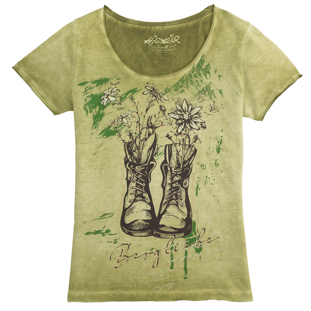 Hangowear Trachtenshirt »Wiara«, Damen, mit Glitzerelementen im Printmotiv