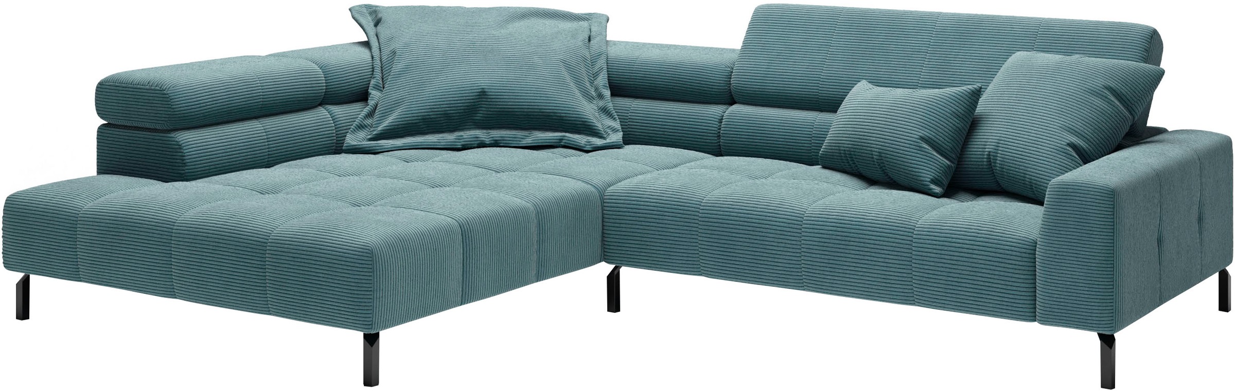 Places of Style Ecksofa »Cleveland, L-Form, incl. Kopfteilverstellung, Breite 311 cm«, wahlweise elektrischer Sitzvorzug