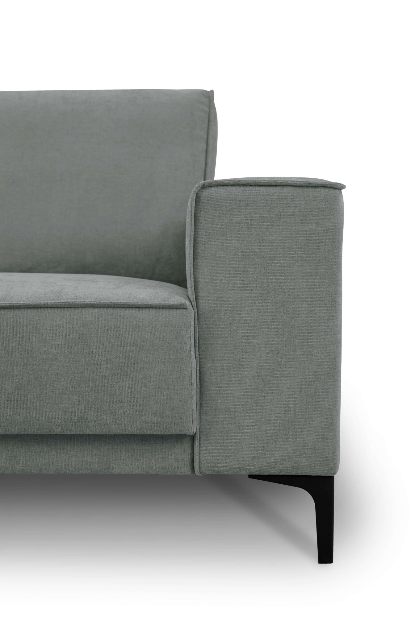 Places of Style Wohnlandschaft »XXL Sofa Oland, Struktur, Flachgewebe, Luxus-Microfaser, Boucle«, U-Form, 342 cm, Wellenunterfederung, Skandi-Design, Metallfüße
