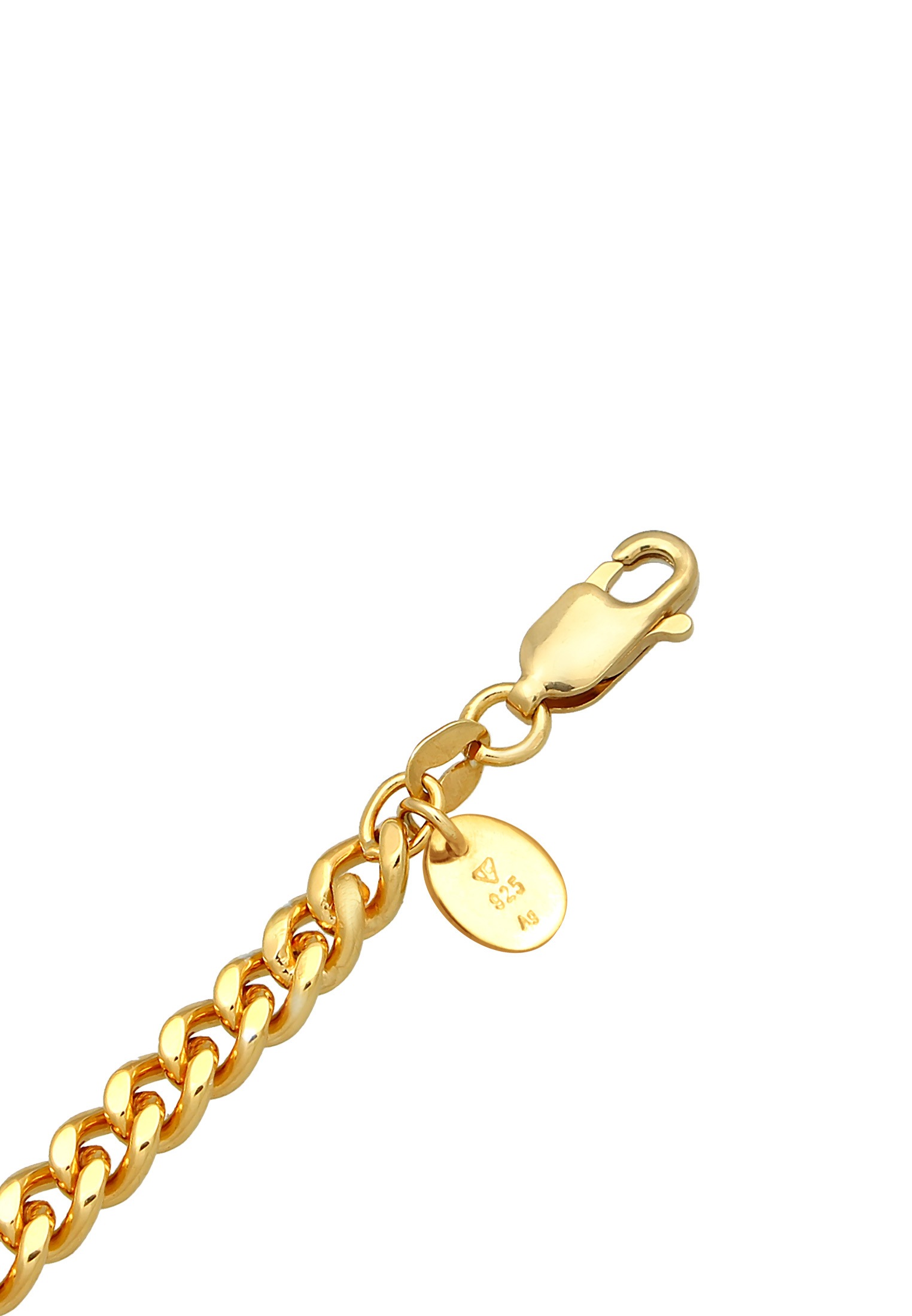 Elli Premium Choker »Halskette Granat Panzerkette Klassisch 925 Silber Vergoldet«