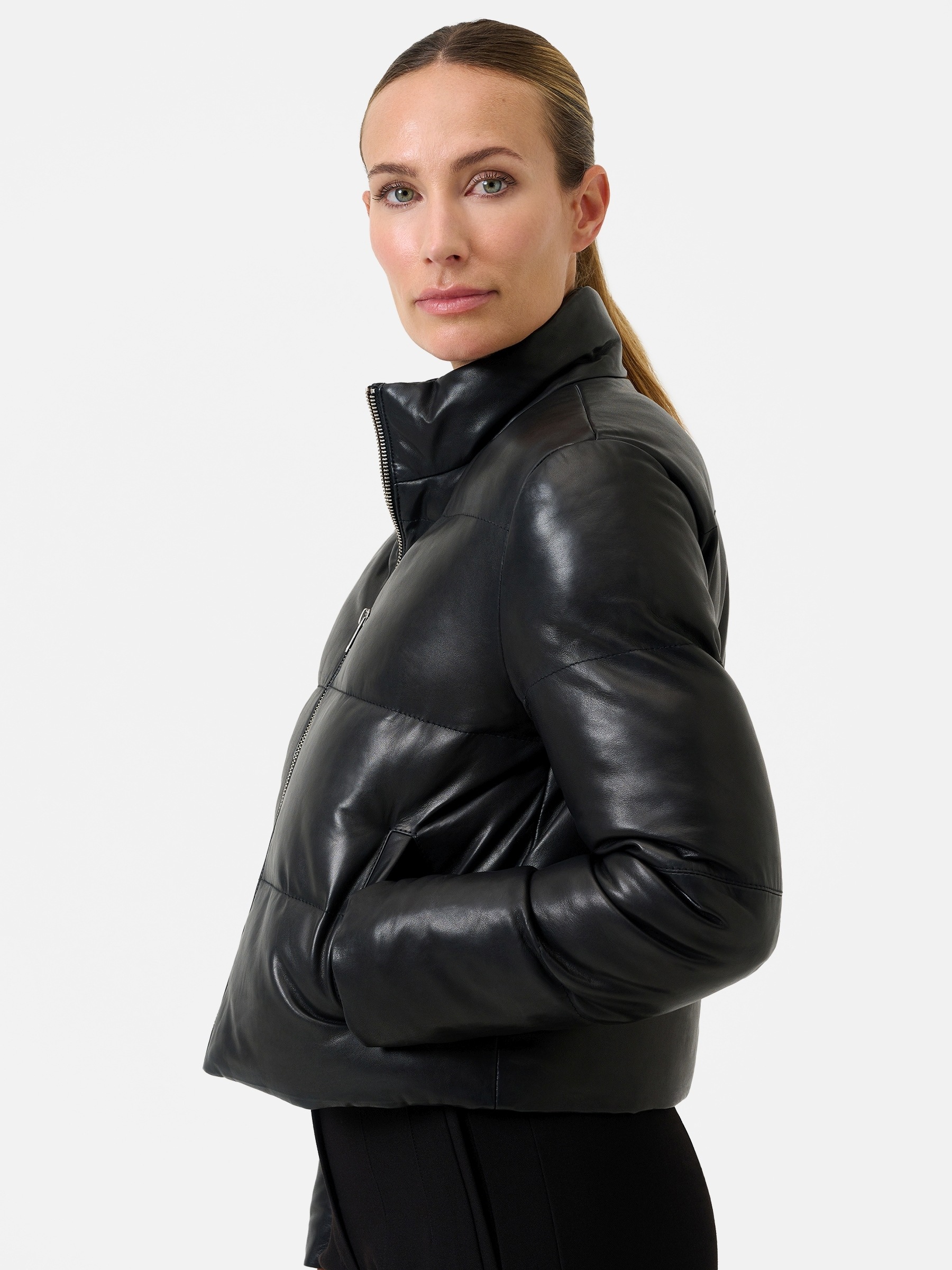 RICANO Steppjacke »Lederjacke Audrey« ohne Kapuze Handgefertigt aus echtem Leder