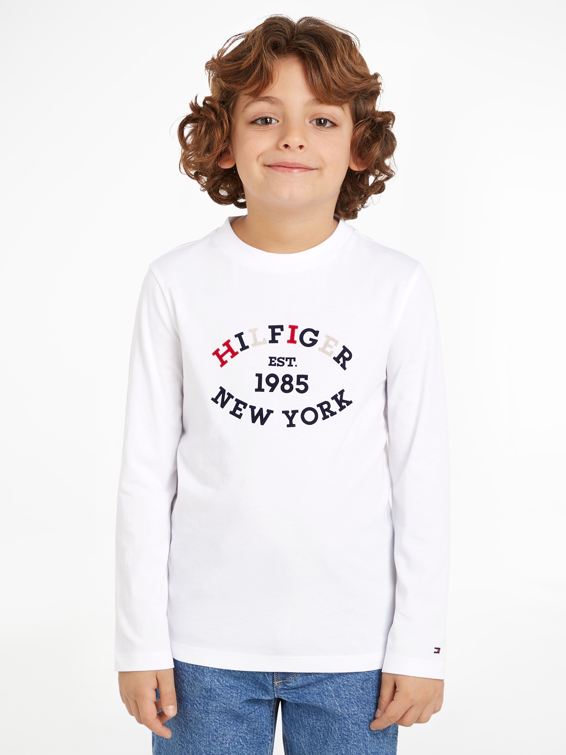 Langarmshirt »MONOTYPE FLOCK REGULAR TEE LS«, Kinder bis 16 Jahre mit Logoschriftzug