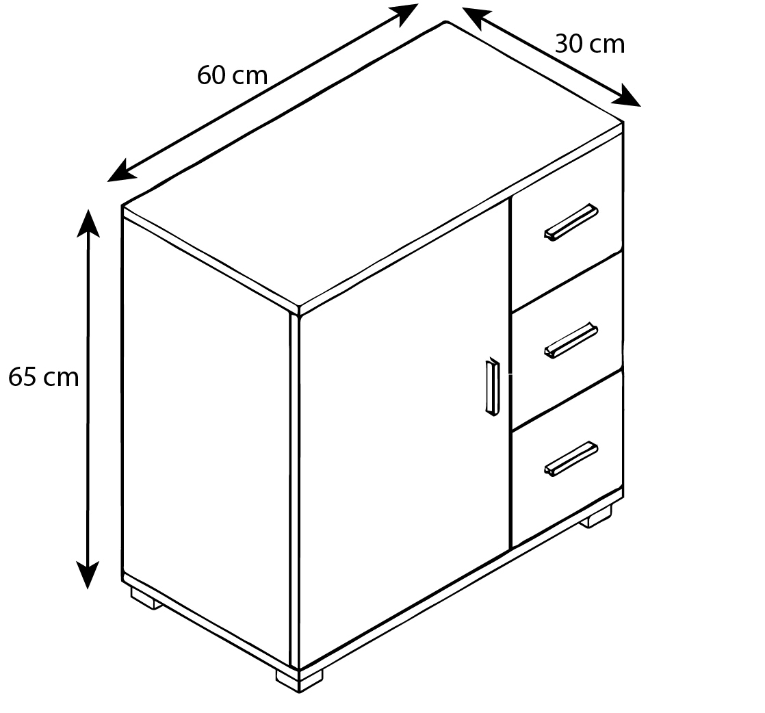 VCM Midischrank »Holz Badmöbel Midischrank Bad Schublade Zalo«