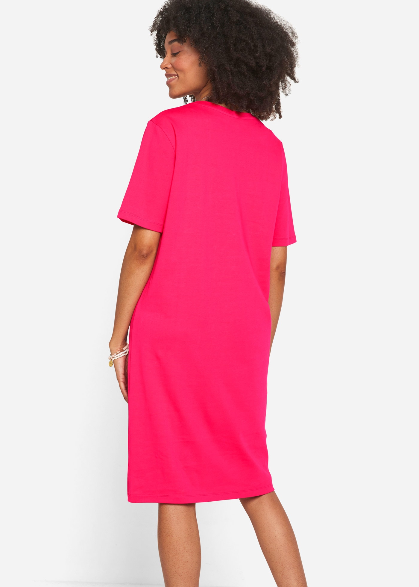 bonprix Shirtkleid »Oversize-T-Shirtkleid aus reiner Baumwolle (2er Pack)« Packung, 2 Stk. tlg. für Alltag, mit Rundhalsausschnitt, Kurzarm, Oversize Passform