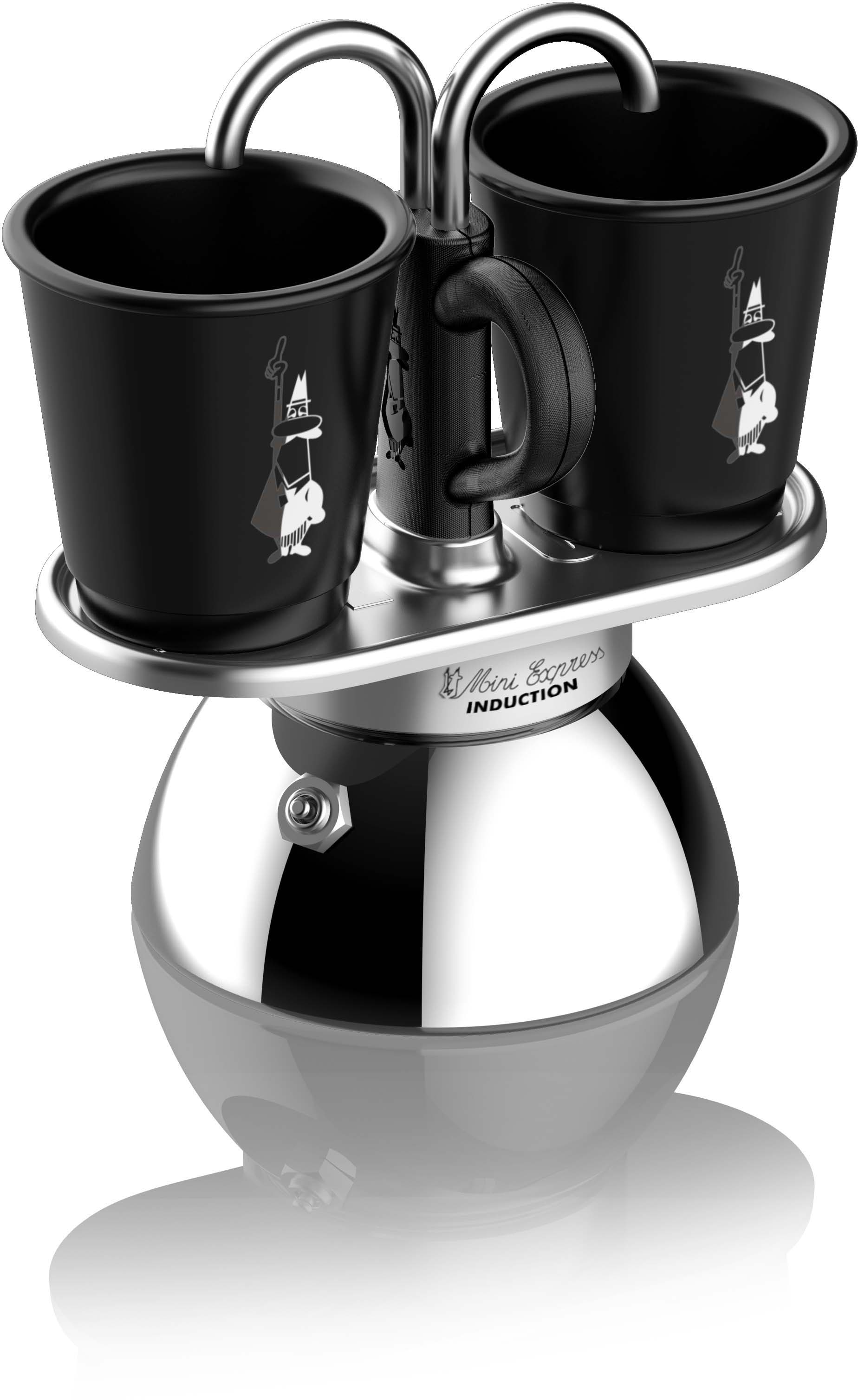 BIALETTI Espressokocher »Mini Induktion«, zwei Espressi gleichzeitig zubereiten, 90 ml, Zwei-Schicht-Edelstahl