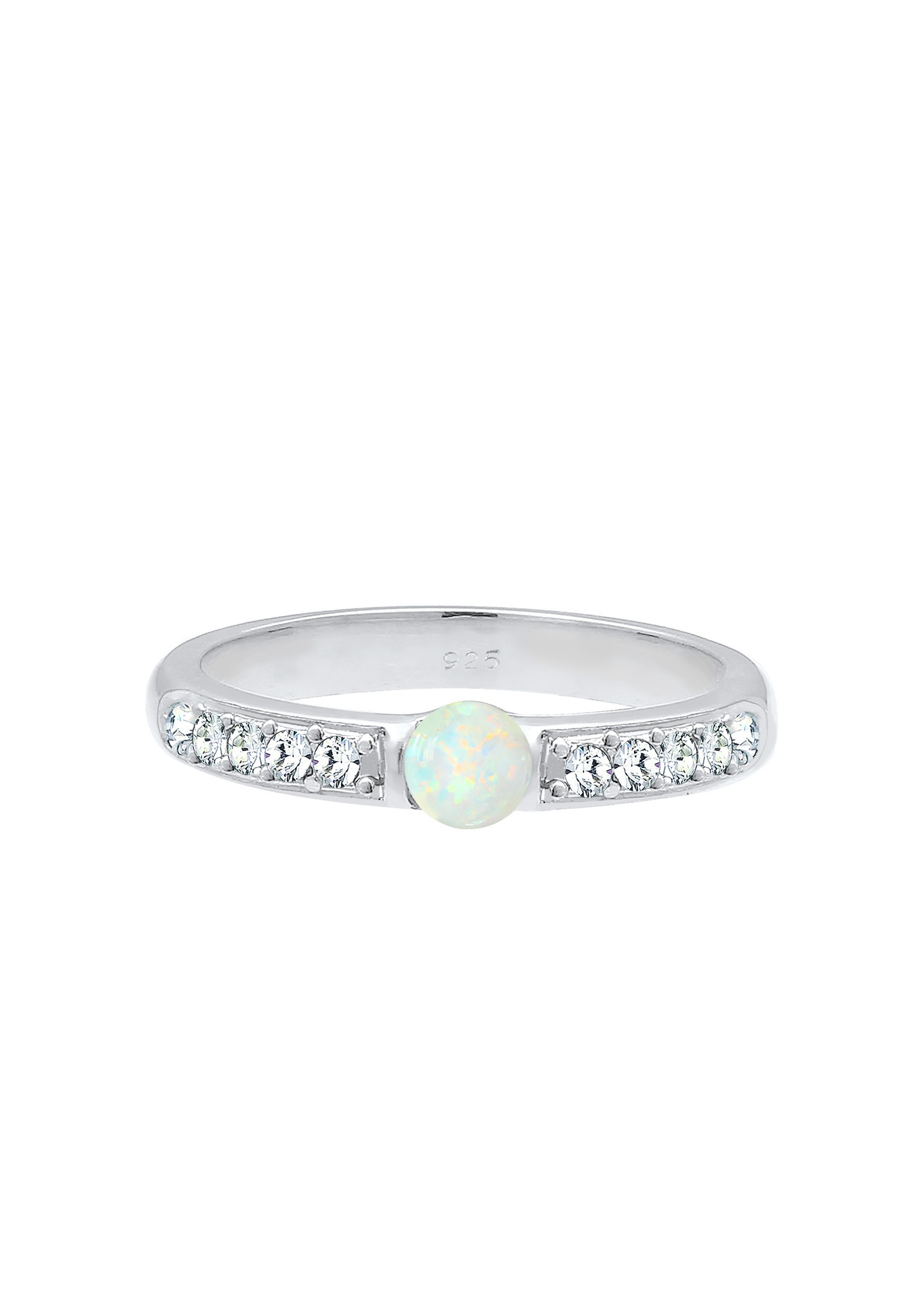 Elli Premium Verlobungsring »Ring Glas Kristalle Synthetischer Opal 925 Sterling Silber«