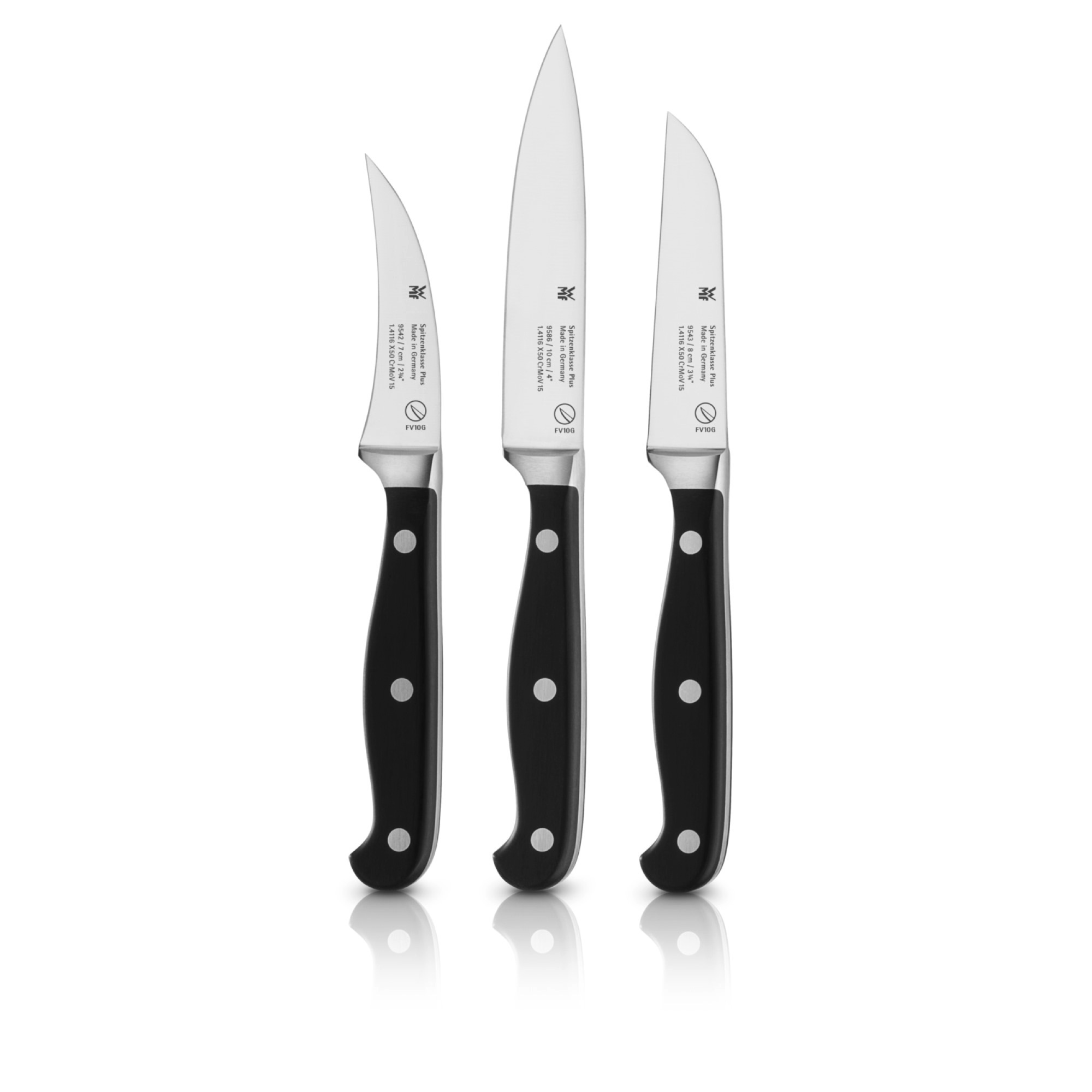 WMF Messer-Set »Spitzenklasse Plus«, (Set, 3 tlg., Gemüsemesser, Schälmesser, Zubereitungsmesser), Obst- und Gemüseset, Made in Germany