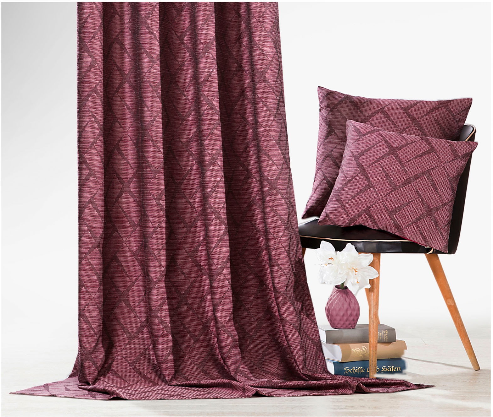Weckbrodt Vorhang »Jasper«, (1 St.), Jacquard, Ösen, toller 3D-Effekt, blickdicht, Gardine, Store