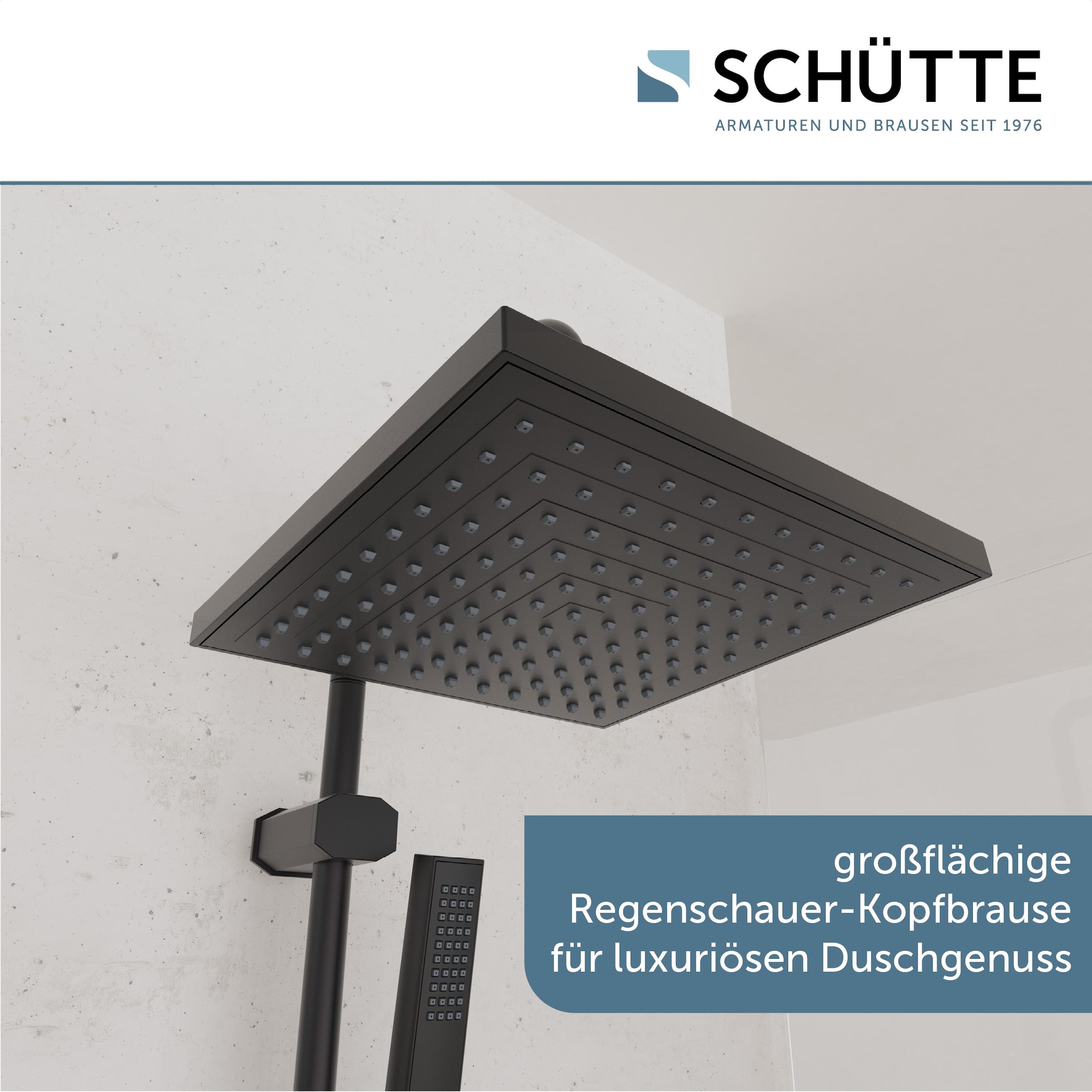 Schütte Brausegarnitur »TOKYO«, (Set, 10 tlg.), inkl. Wasserspardichtung, Antikalk, höhenverstellb., Edelstahl-Stange