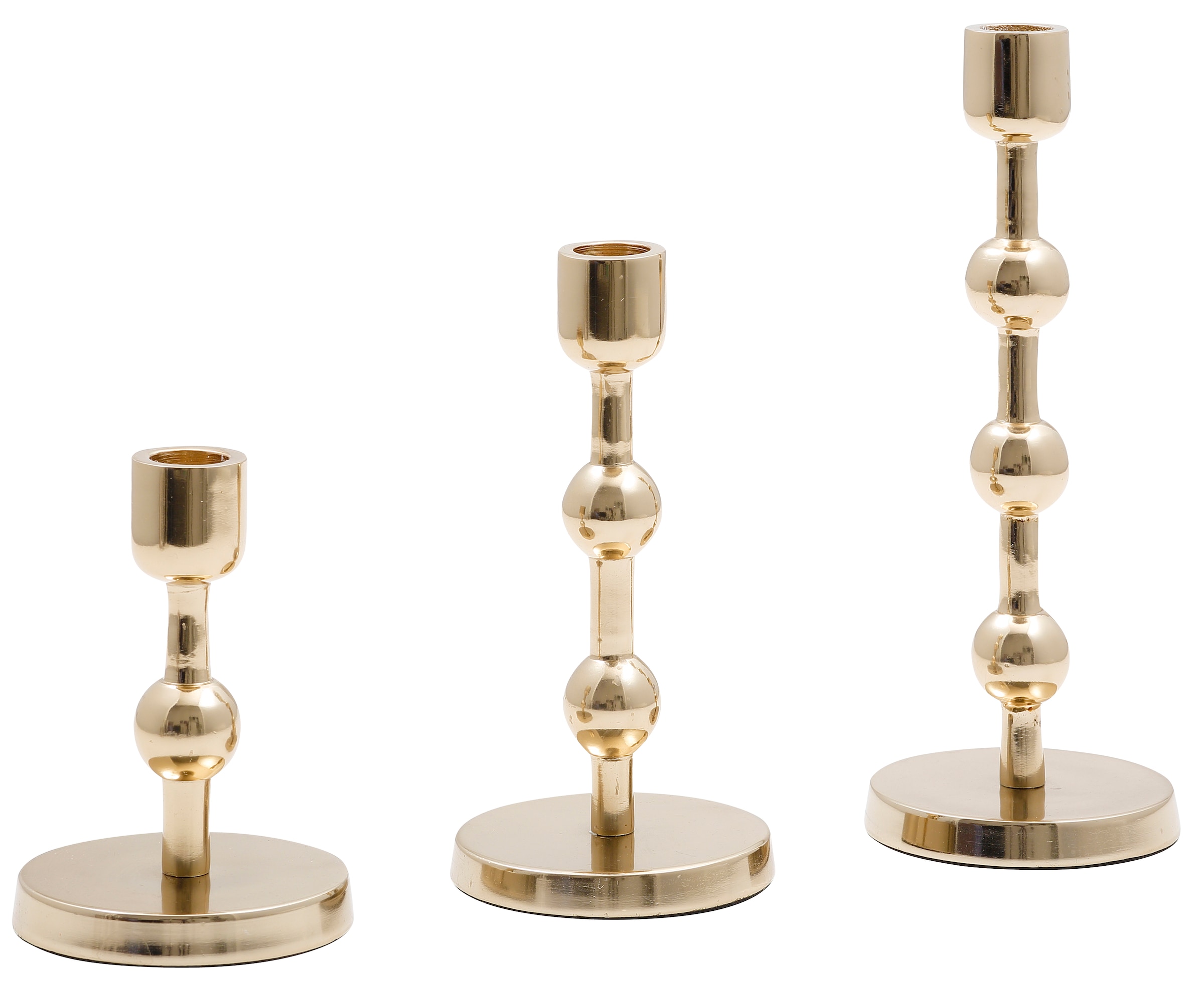 Leonique Kerzenständer »Elliose«, (Set, 3 Set bestellen St.), im im Online Größen aus Shop 3 handgefertigt, OTTO Aluminium