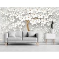 Consalnet Vliestapete »3D Baum mit Blumen«, botanisch, abstrakt, modern, fototapete für Wohnzimmer oder Schlafzimmer