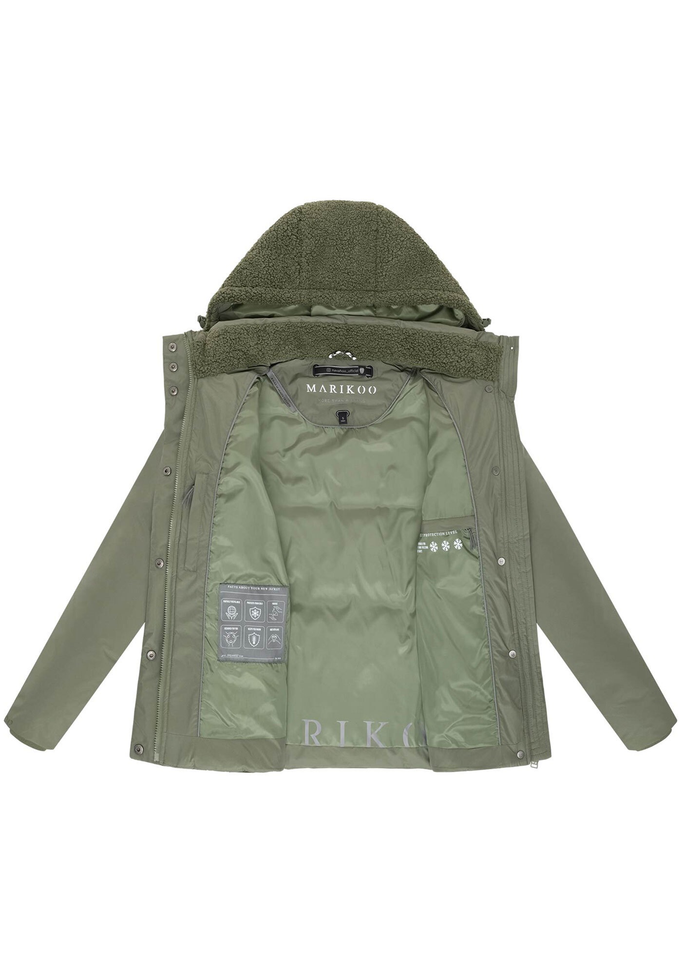 Marikoo Winterjacke »Marikoo Sheeta Damen Herbst Winter Teddyfell Jacke gefüttert N095«