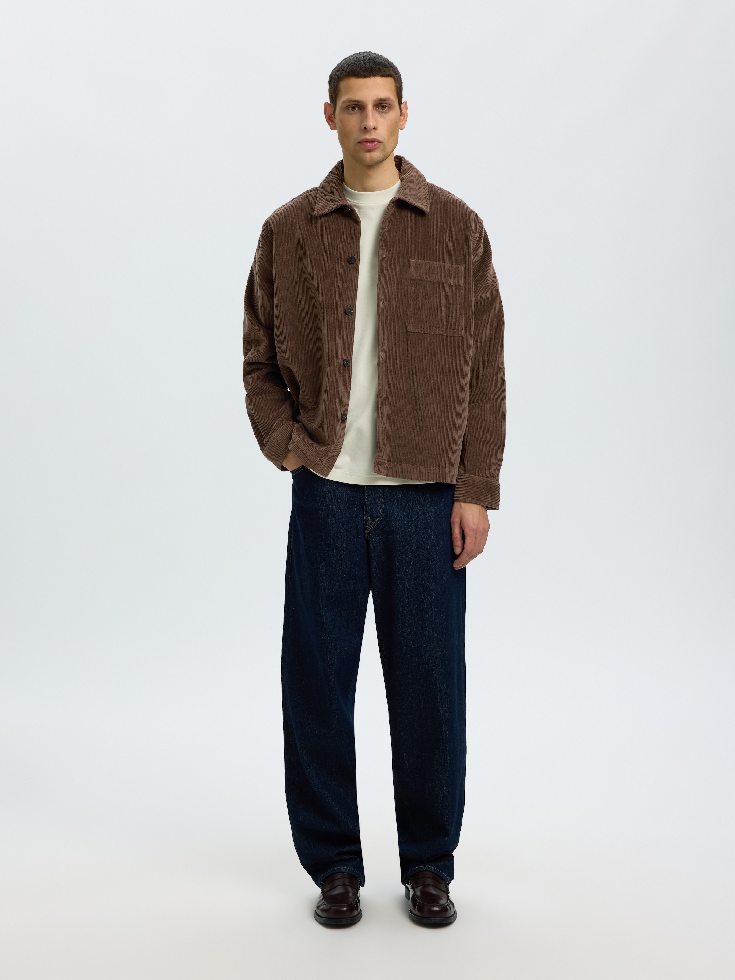 SELECTED Langarmhemd »SLMOTTO KRIS CORD OVERSHIRT NOOS« Baumwollmischung, regular fit