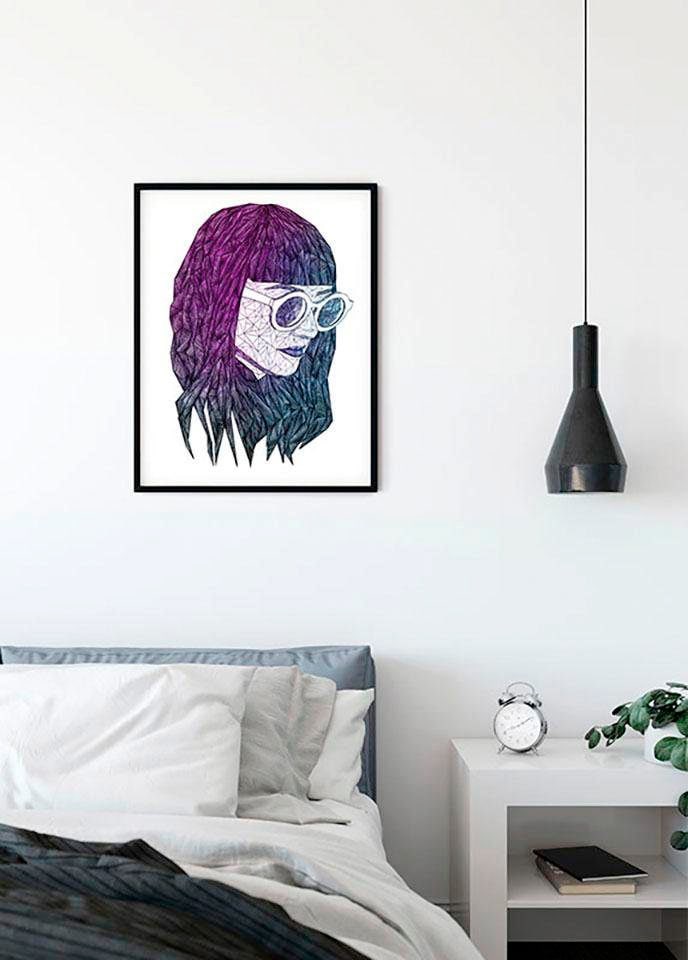Komar Bild »Grid Violet«, Porträts, (1 St.), Wandbild zur Dekoration - ohne Rahmen