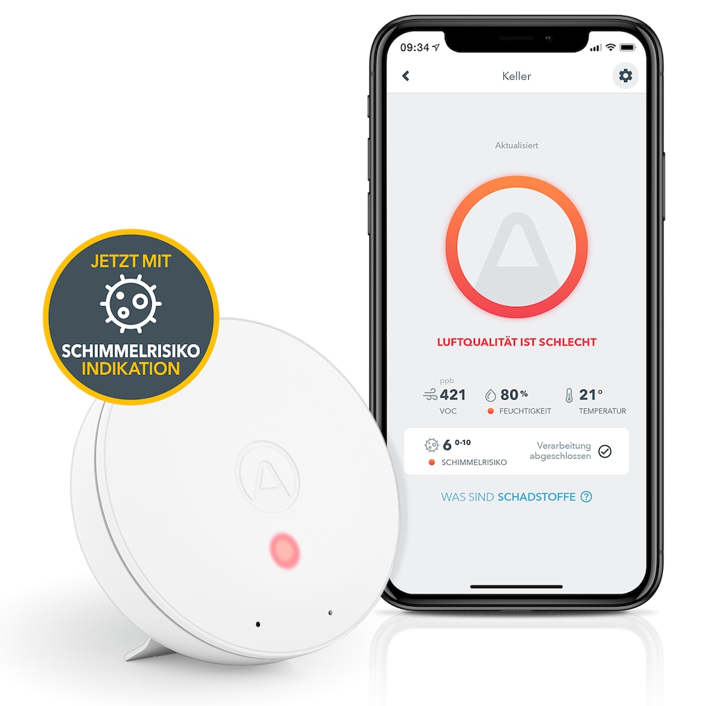 AIRTHINGS Smart-Home-Station »Raumluftqualitätsmonitor mit Schimmelrisiko-Indikation«