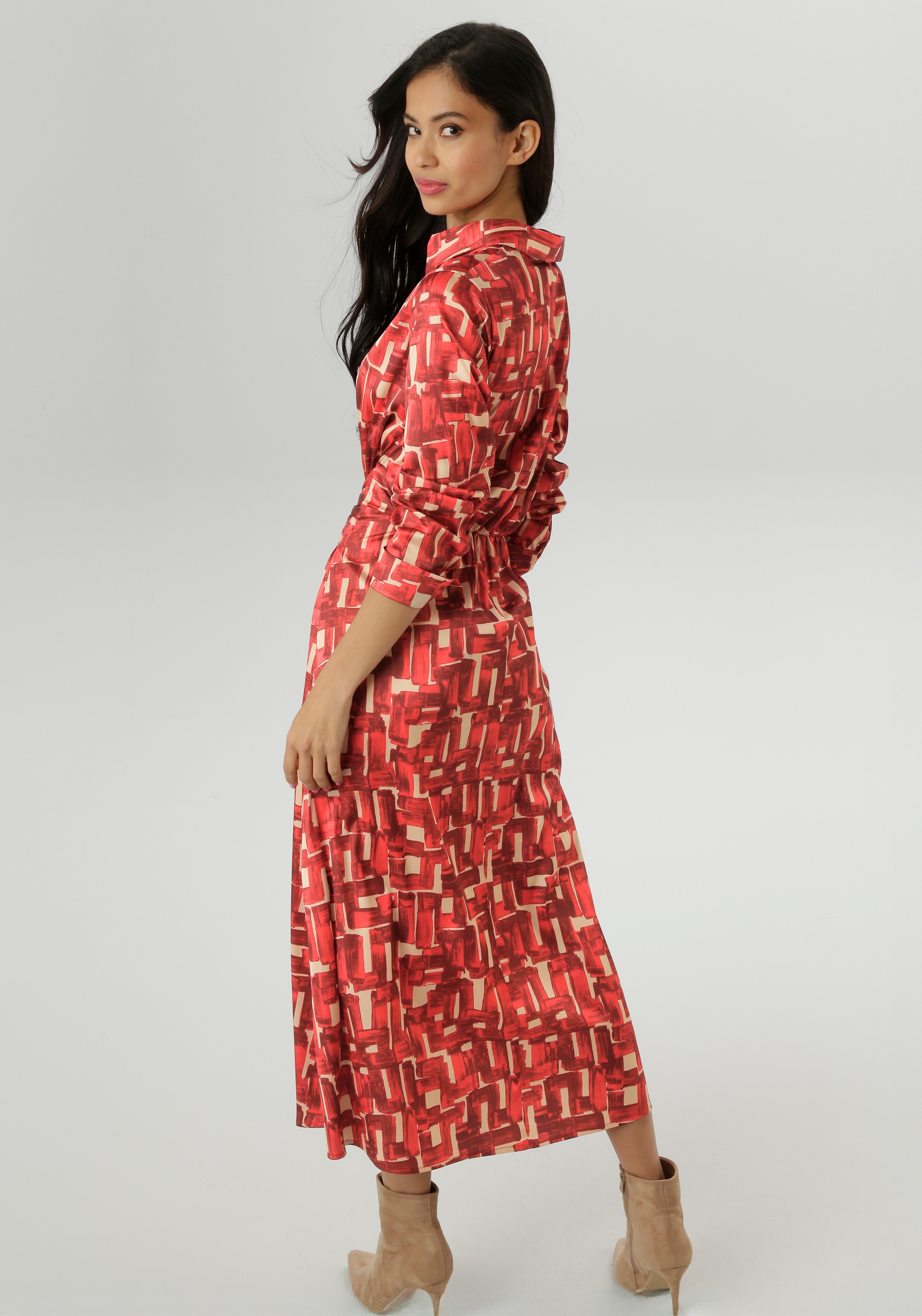 Aniston SELECTED Blusenkleid, abstrakten, farbharmonischen Druckmuster - NEUE KOLLEKTION