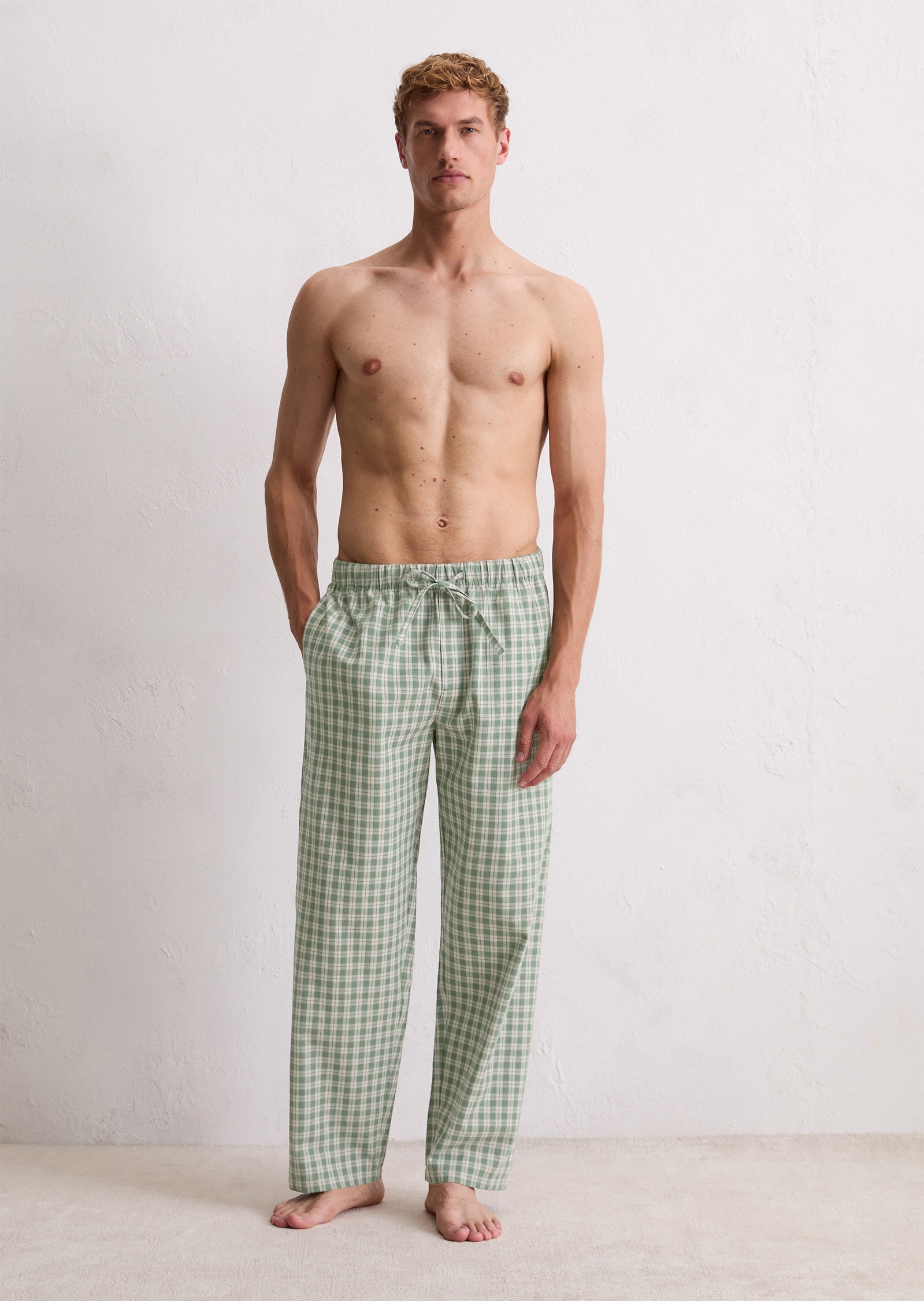 Marc O'Polo Loungehose »Cozy Flannel«  mit Gummizug und Bindeband, Cotton, gerades Bein