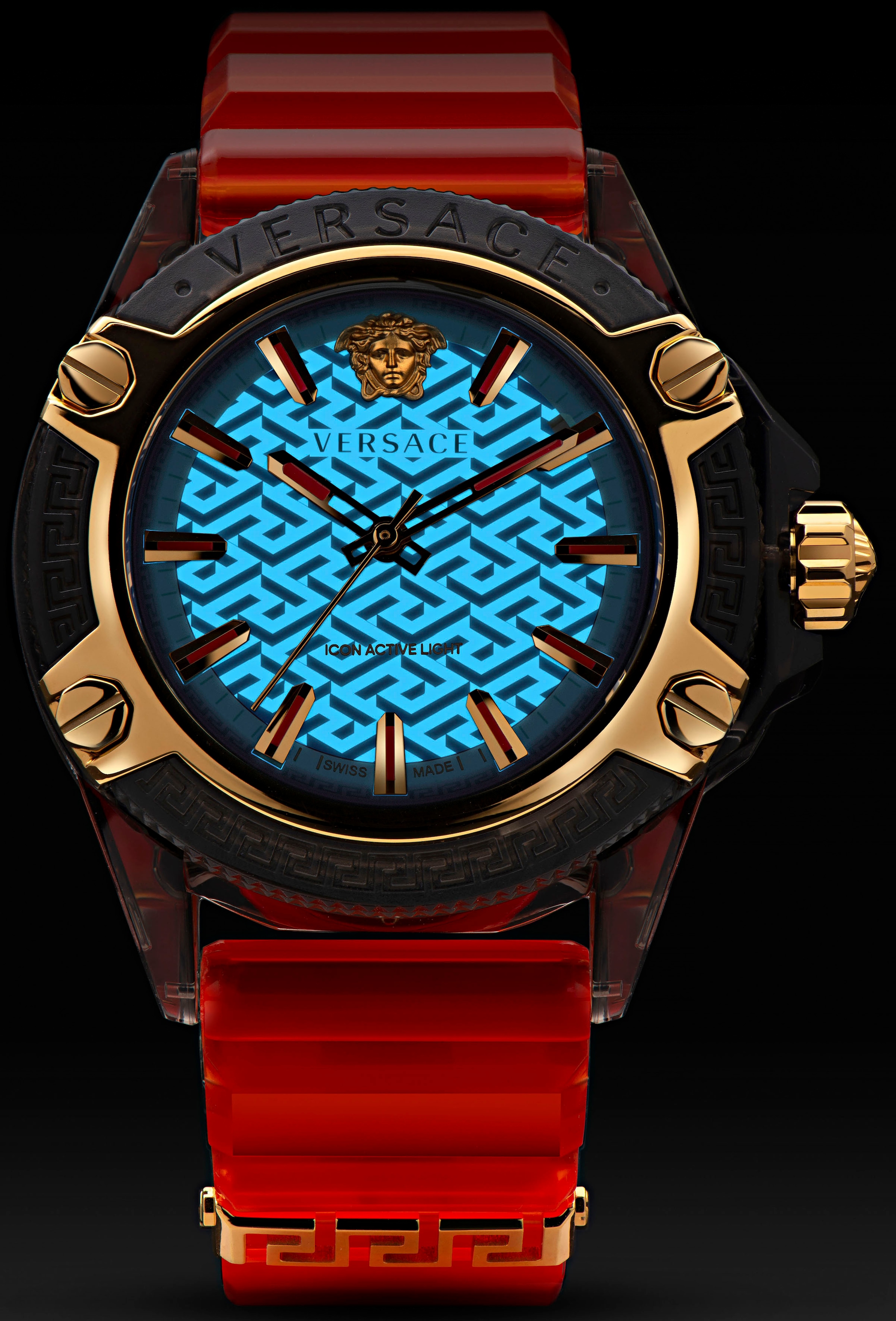 Versace Quarzuhr »ICON ACTIVE, VE6E00223«, Armbanduhr, Herrenuhr, Swiss Made, Saphirglas, analog