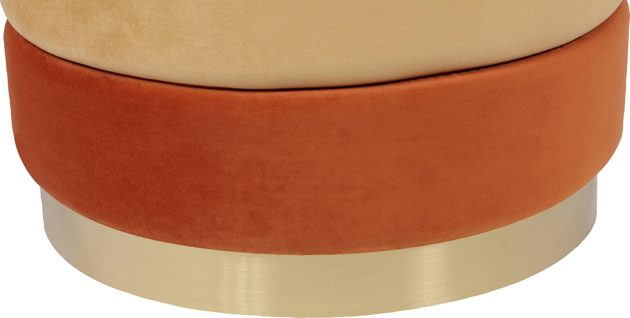 Kayoom Sitzhocker »Hocker Elyse, Edler Touch durch goldenen Sockel«, (1 St.), samtweich, hochwertig, Perfekt aufeinander abgestimmte Farben