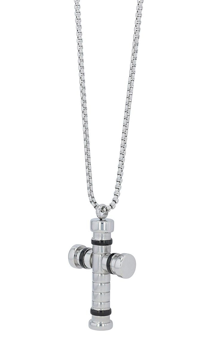 Adelia´s Gliederkette »Unisex Halskette ¿ Erbskette Kreuz aus Edelstahl 60 cm«