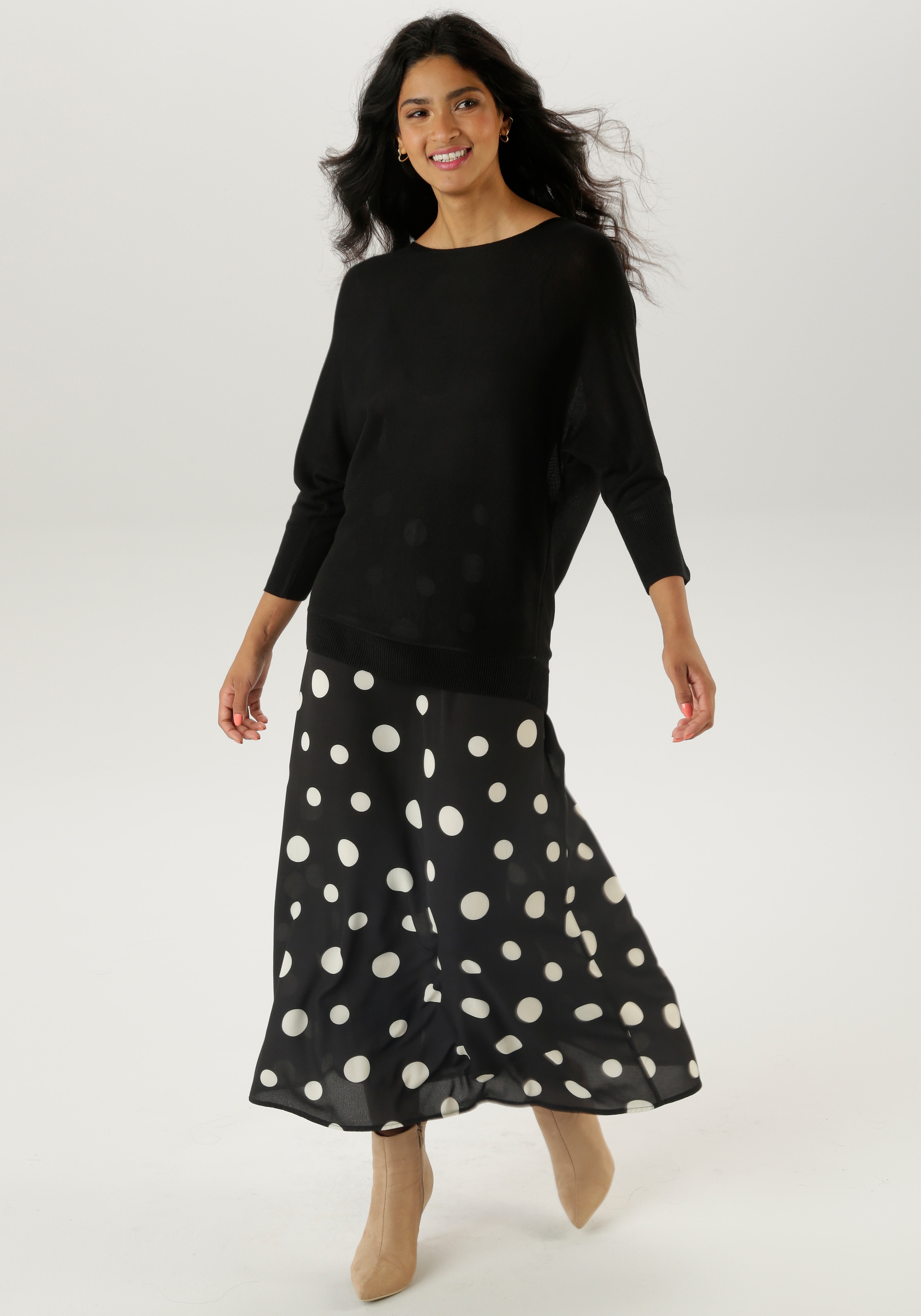 Aniston SELECTED Strickpullover, mit U-Boot-Ausschnitt - NEUE KOLLEKTION