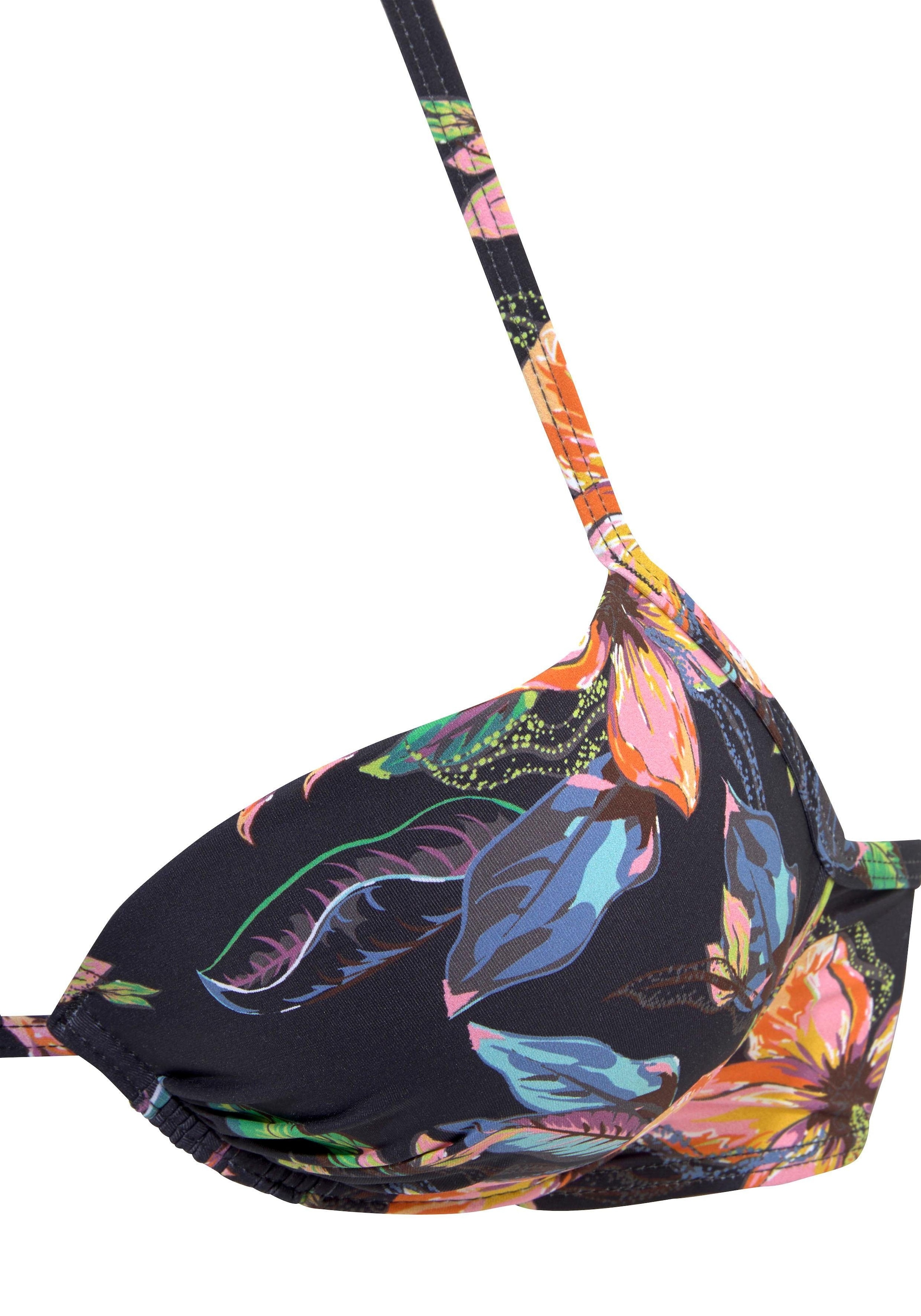 LASCANA Push-Up-Bikini-Top »Malia«, mit tropischem Print