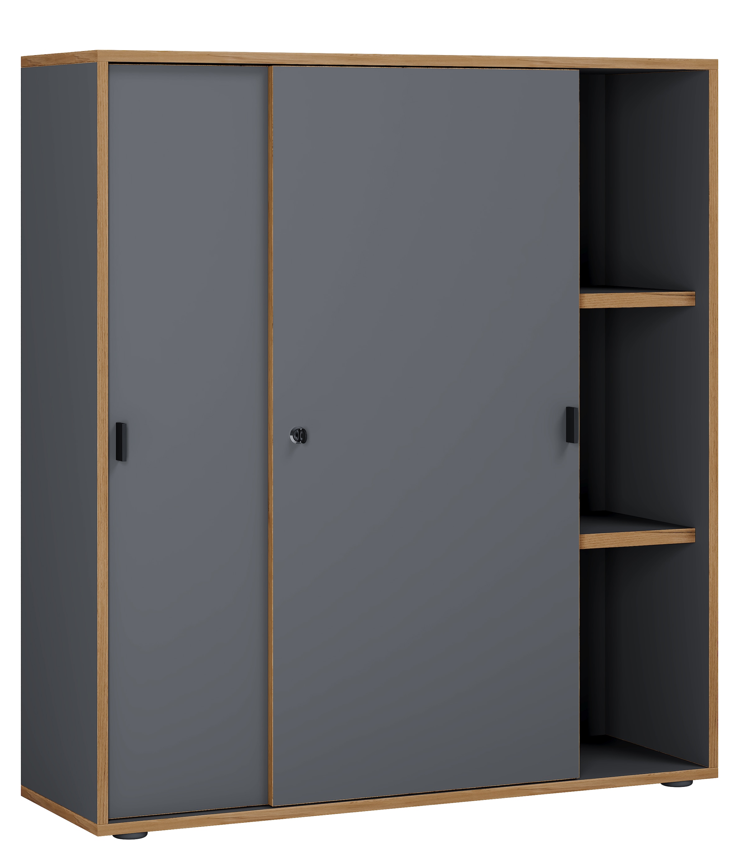 VCM Aktenschrank »VCM Büroschrank mit 3 Fächern | moderner Aktenschrank mit Schiebetüren | Maße ca. H. 110 x B. 100 x T. 37 cm¿ Salia 3-Fach«, (1 St.)
