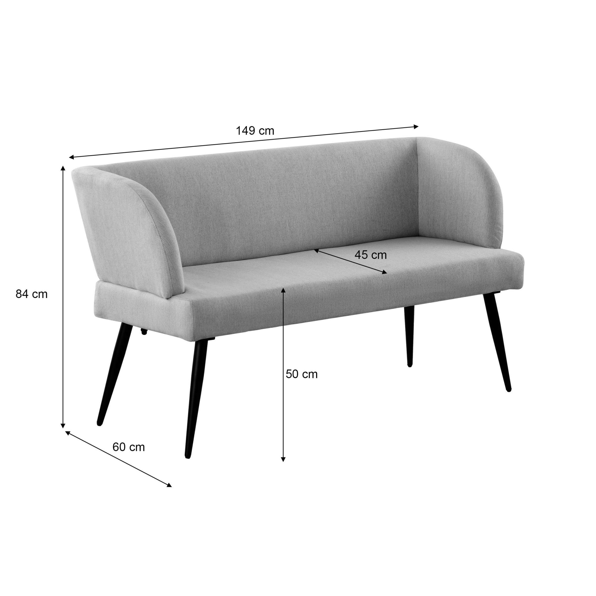 OTTO home Essbank »Lena« Sitz mit Federkern, pflegeleichtem Webstoff Bezug, Breite 149 cm