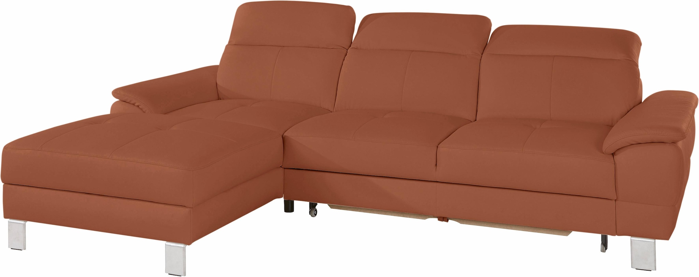 exxpo - sofa fashion Ecksofa »Mantua 2, inkl. Kopf- bzw. Rückenverstellung, bequem, L-Form«, wahlweise mit Bettfunktion und Bettkasten, tolle Verarbeitungsdetails