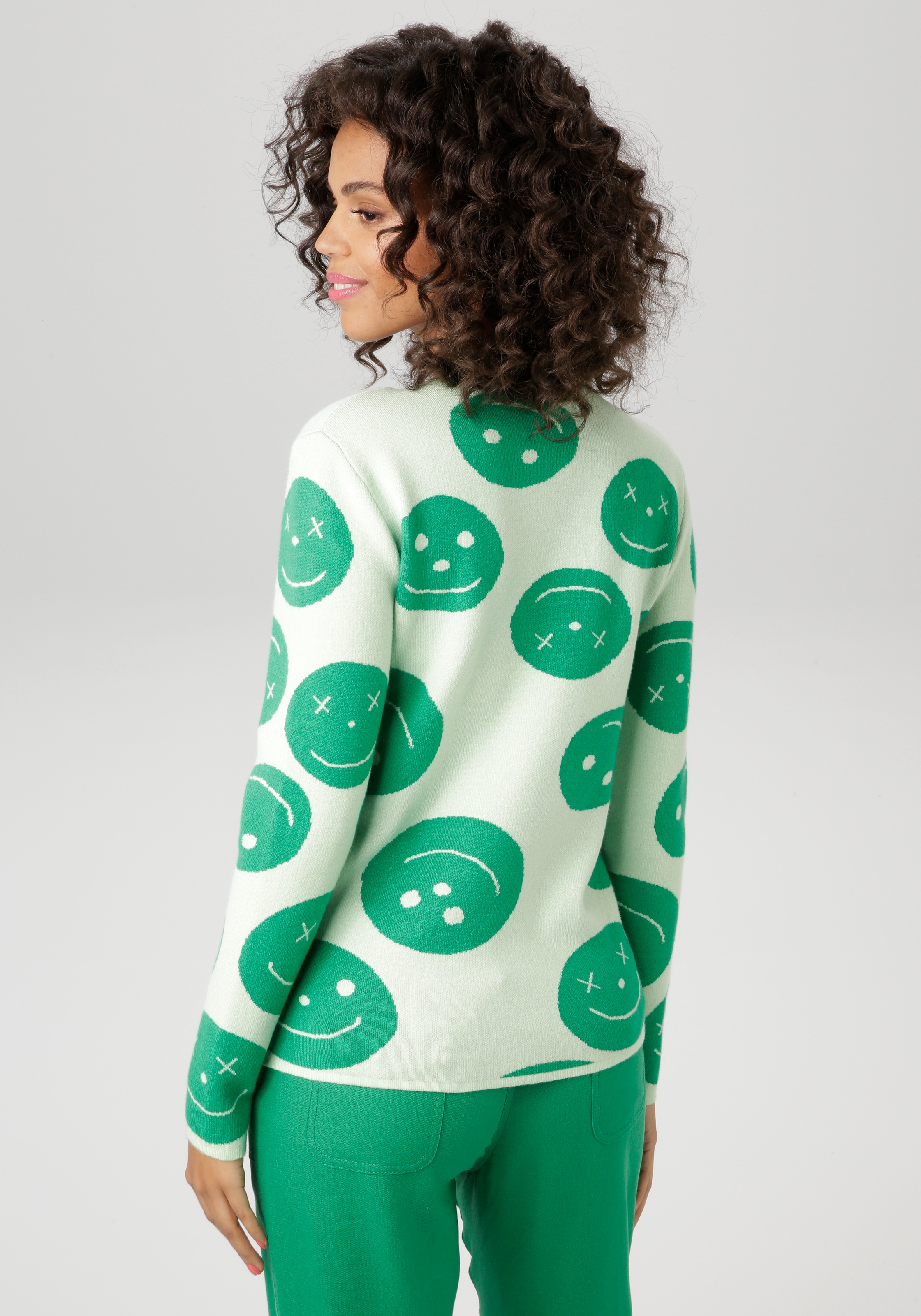 Aniston CASUAL Strickpullover, mit eingestrickten Smileys