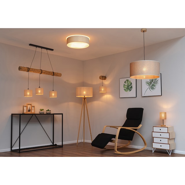 OTTO products Tischleuchte »Emmo«, 1 flammig-flammig, Tischlampe,  hochwertiger Textilschirm, Leuchtenfuß aus Holz und Metall bestellen im  OTTO Online Shop