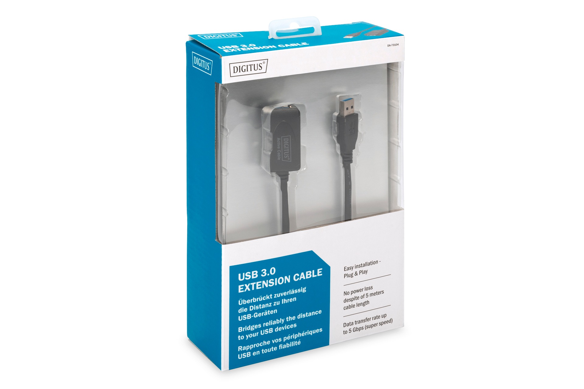 Digitus USB-Kabel »USB 3.0 Aktives Verlängerungskabel Typ A St/Bu«, 500 cm