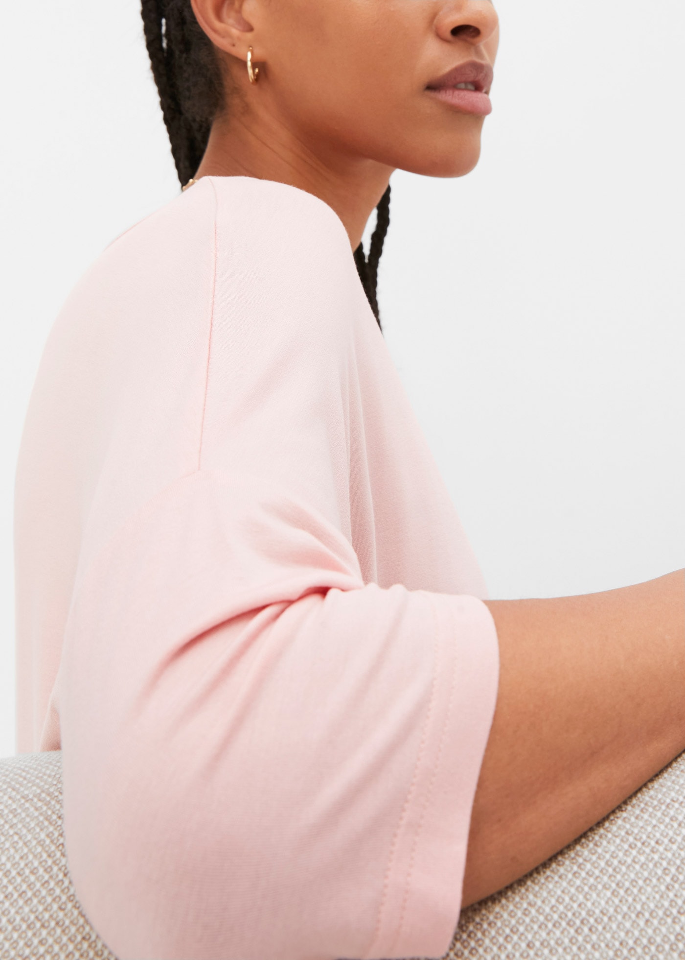 bonprix T-Shirt Oversize-Passform, Halbarm, U-Boot Ausschnitt