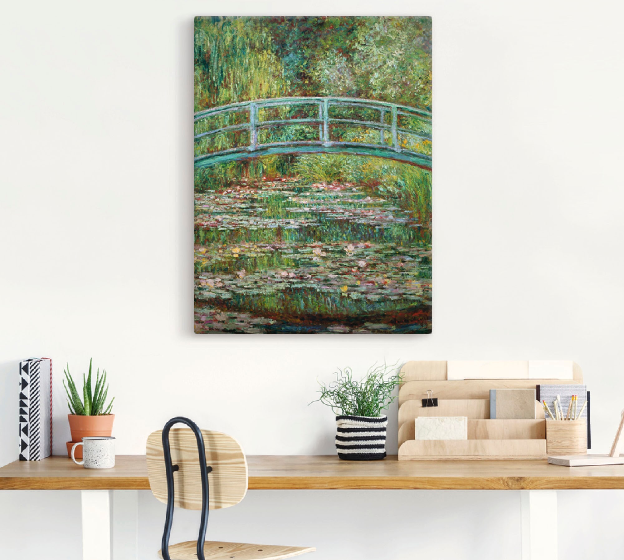 Artland Leinwandbild »Japanische Brücke. 1899.« Gewässer 1 Stk. tlg. auf Holzrahmen gespannt