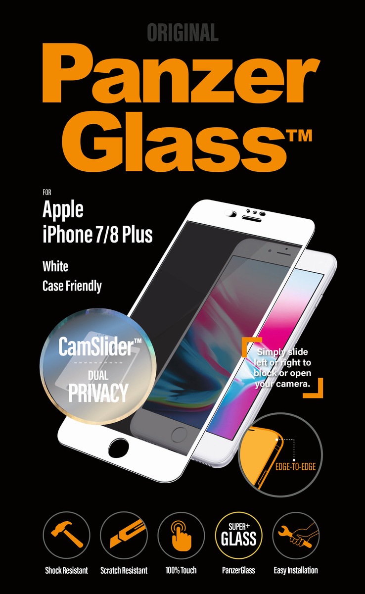 Schutzglas »E2E Privacy + CF + CamSlider für iPhone 6/6s/7/8+«