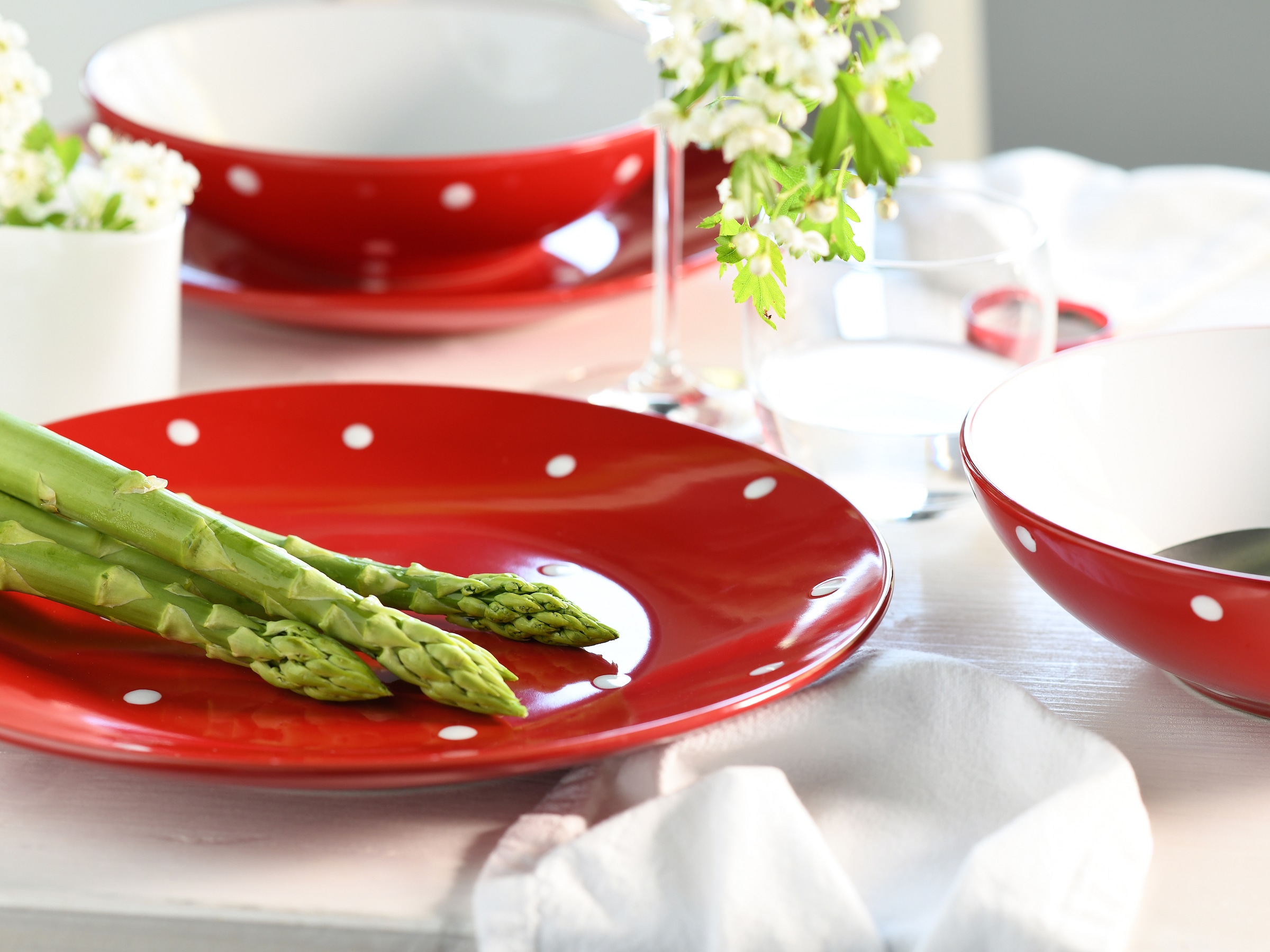 CreaTable Tafelservice »Polka Dots, Service 12-tlg.« Fröhliche Farbgebung, Polka Dots