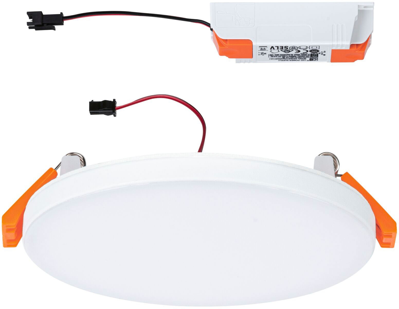 Paulmann LED Einbauleuchte »LED Einbaupanel Veluna VariFit Edge IP44 rund 120mm 650lm 3000K Weiß«, 1 flammig, LED Einbaupanel Veluna VariFit Edge IP44 rund 120mm 650lm 3000K Weiß