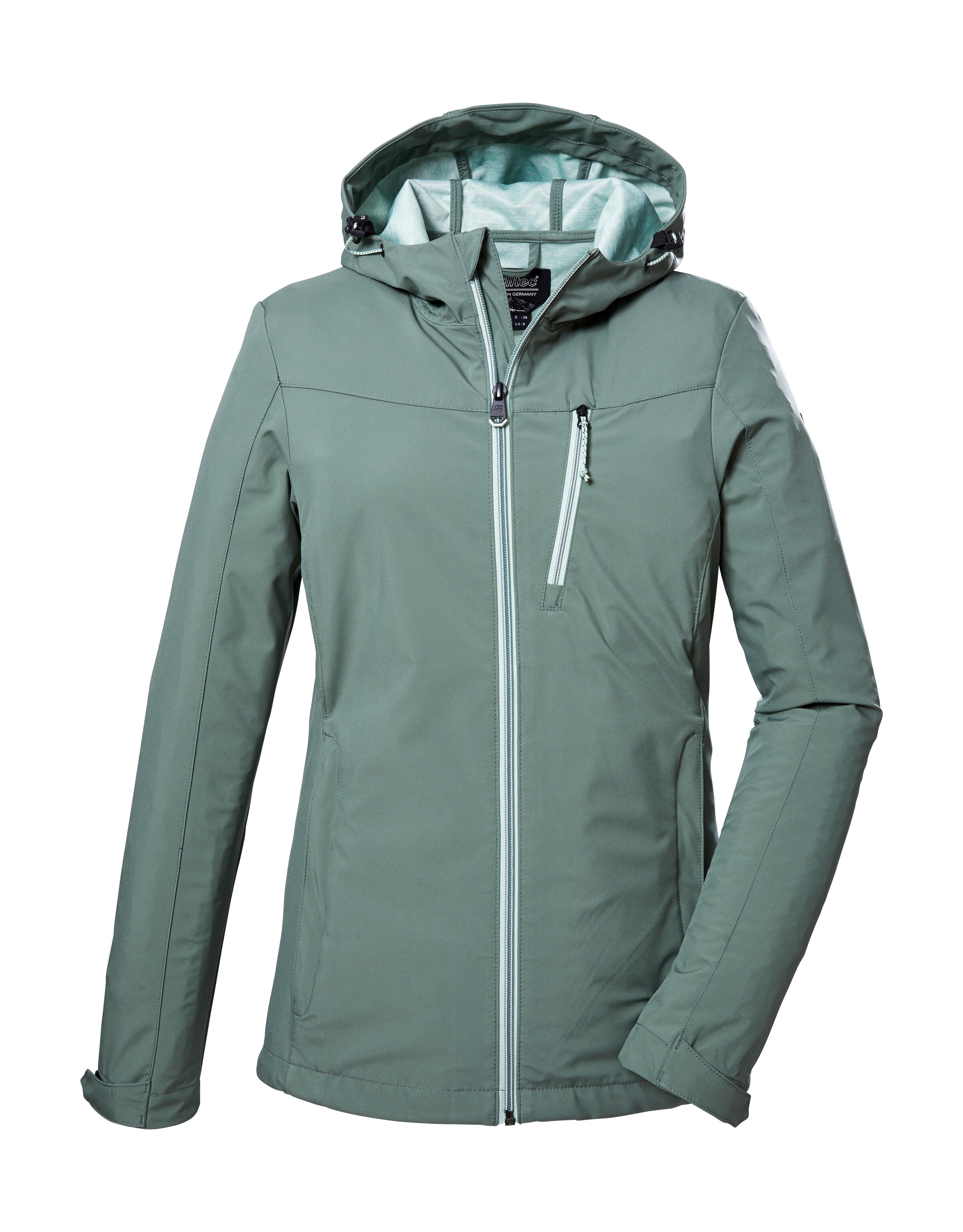 Killtec Damen Softshelljacke »KOS 89 WMN SFTSHLL JCKT« Damen Softshelljacke: Wind-und wasserdicht in grau, Größe 44
