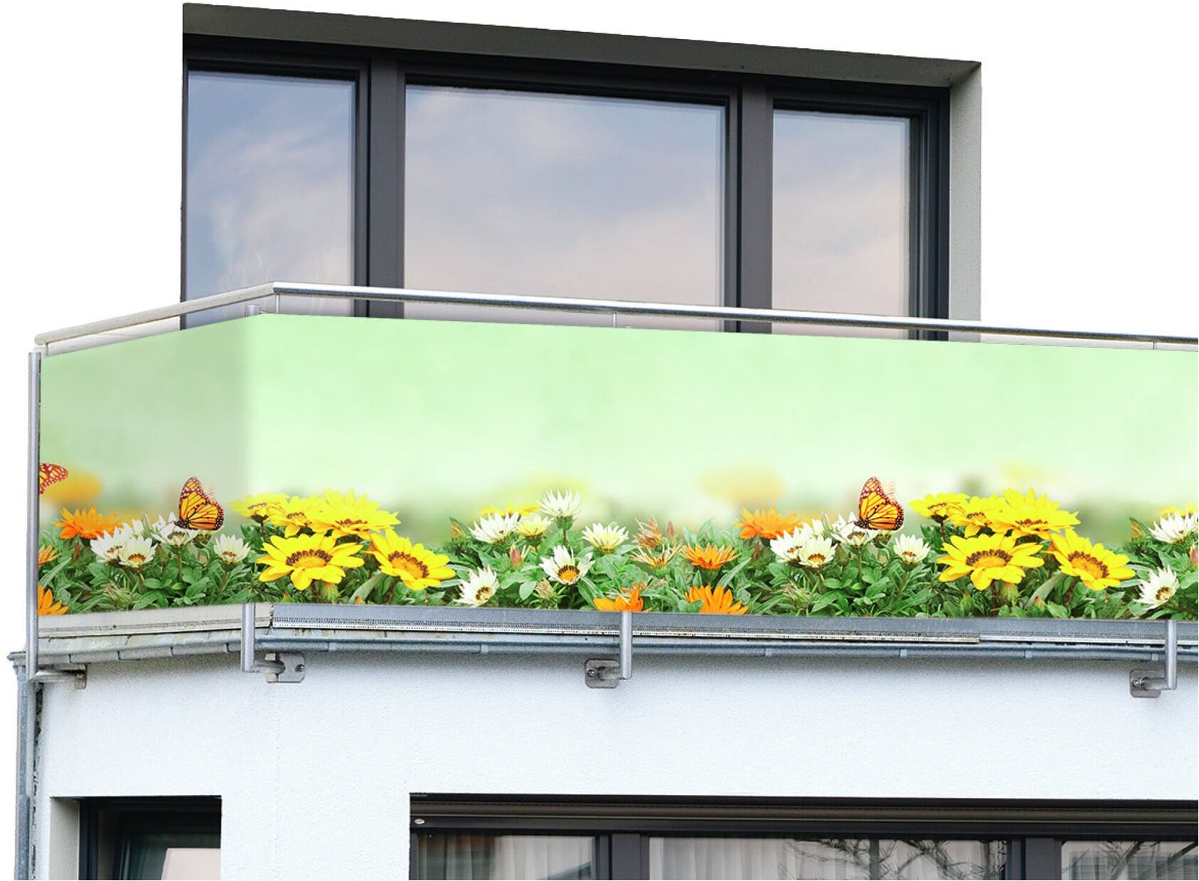 Maximex Balkonsichtschutz 5 m, reißfest, mit Schmetterlings-Motiv