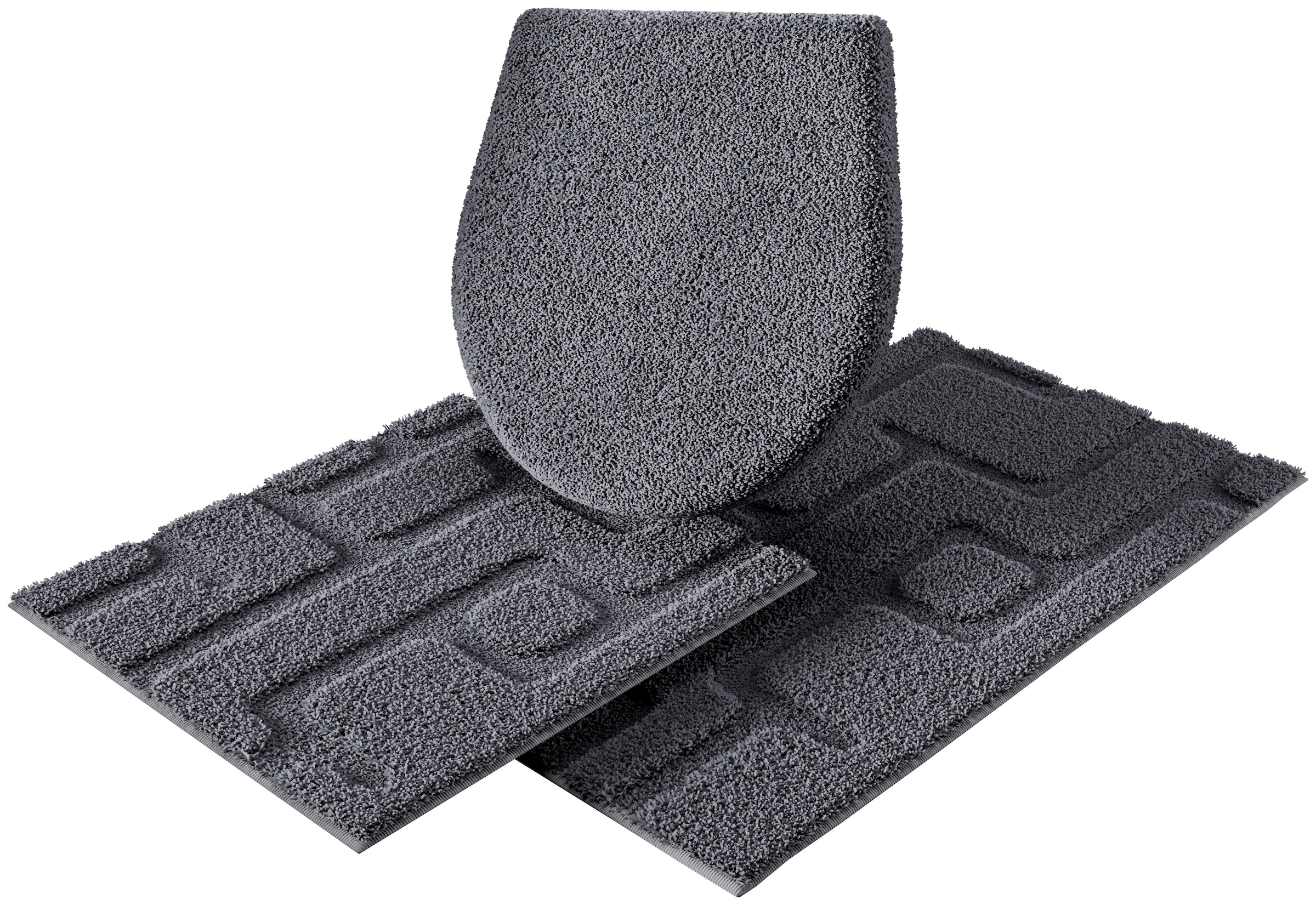 Grund Badematte »Riana, Badvorleger, Badezimmer Teppich, sehr weich« Höhe 20 mm rutschhemmend beschichtet schnell trocknend Modernes Design mit Linien in Hoch-Tief-Struktur, Made in Europe