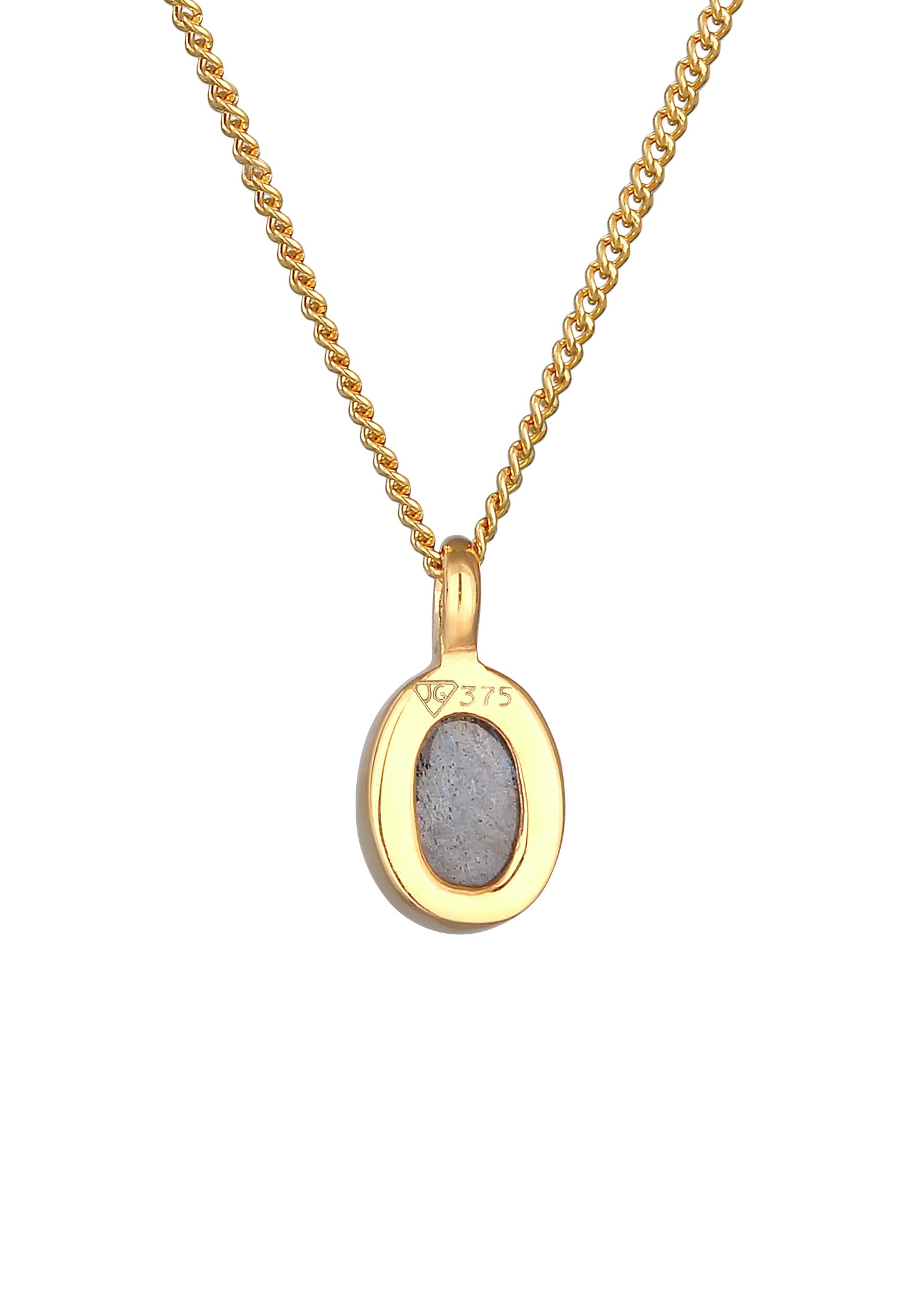 Elli Premium Silberkette »Halskette Labradorit Solitär Klassik Elegant 375er Gelbgold«